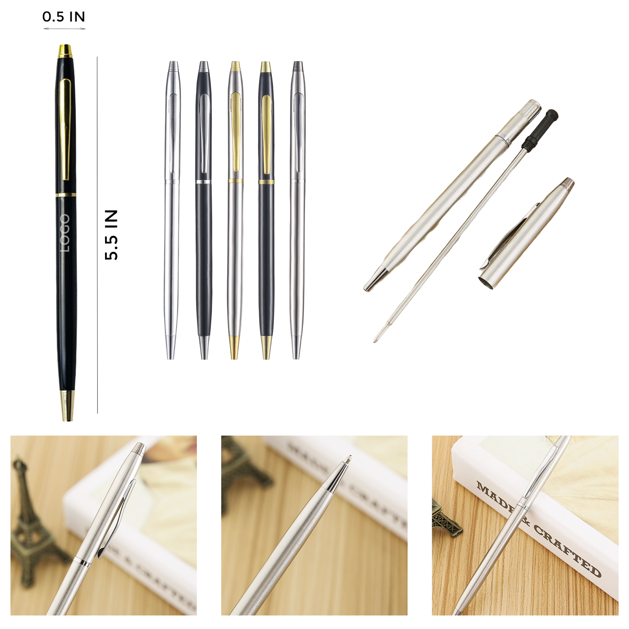 MOQ 10 PCS Metal Twist Action Pen 2