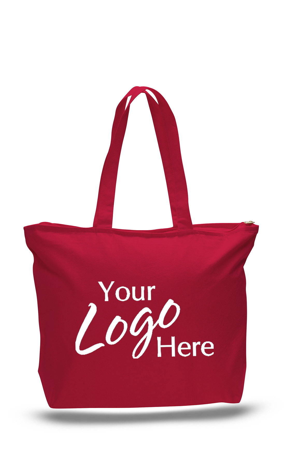 Canvas Zipper Tote Bag 20" W x 15" H with 5" Gusset, custom tote bag with logo imprint 16