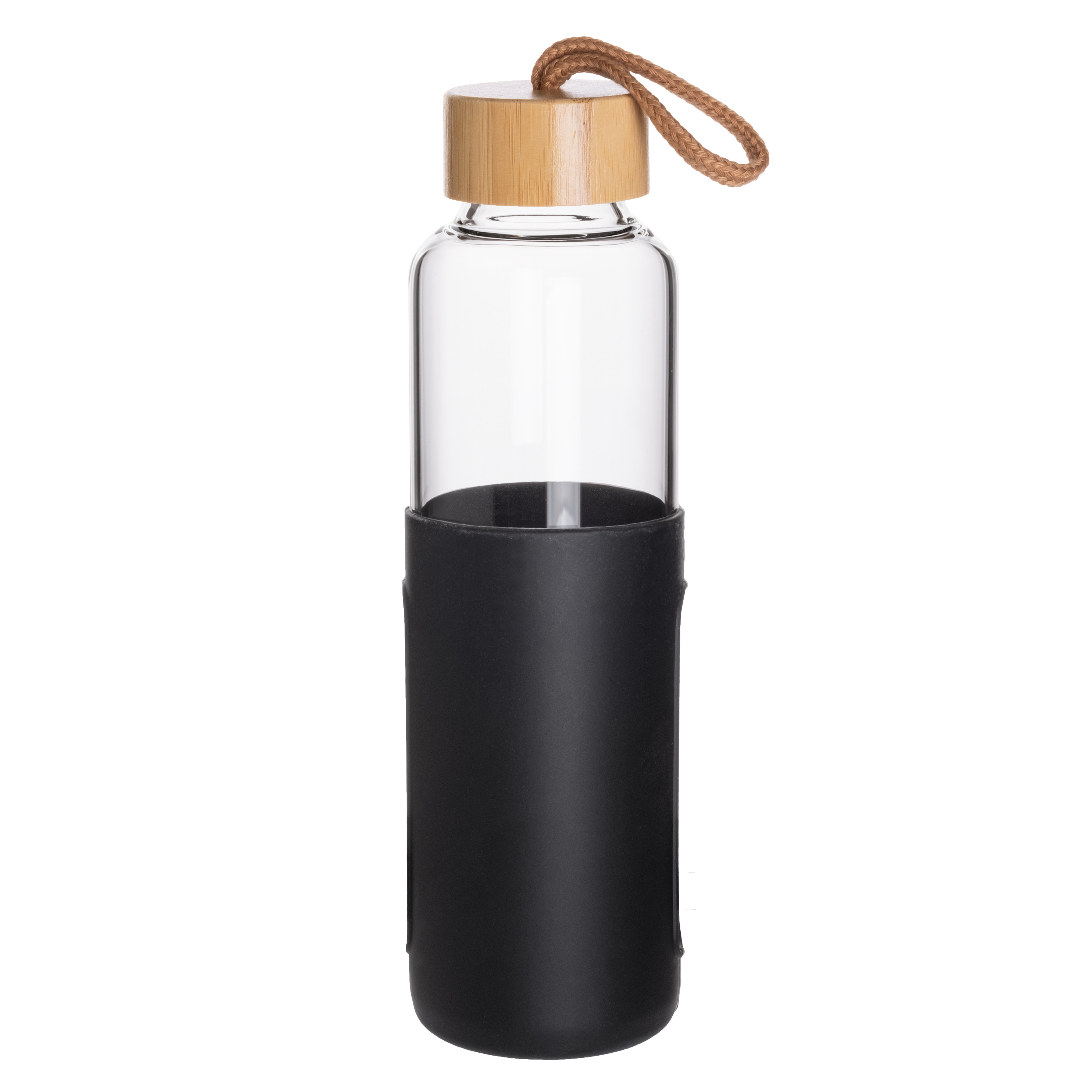 16 Oz. Glass Bottle w/Bamboo Cover Lid & Silicone Sleeve 10