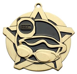 Swimming Super Star Medal 2-1/4" 2