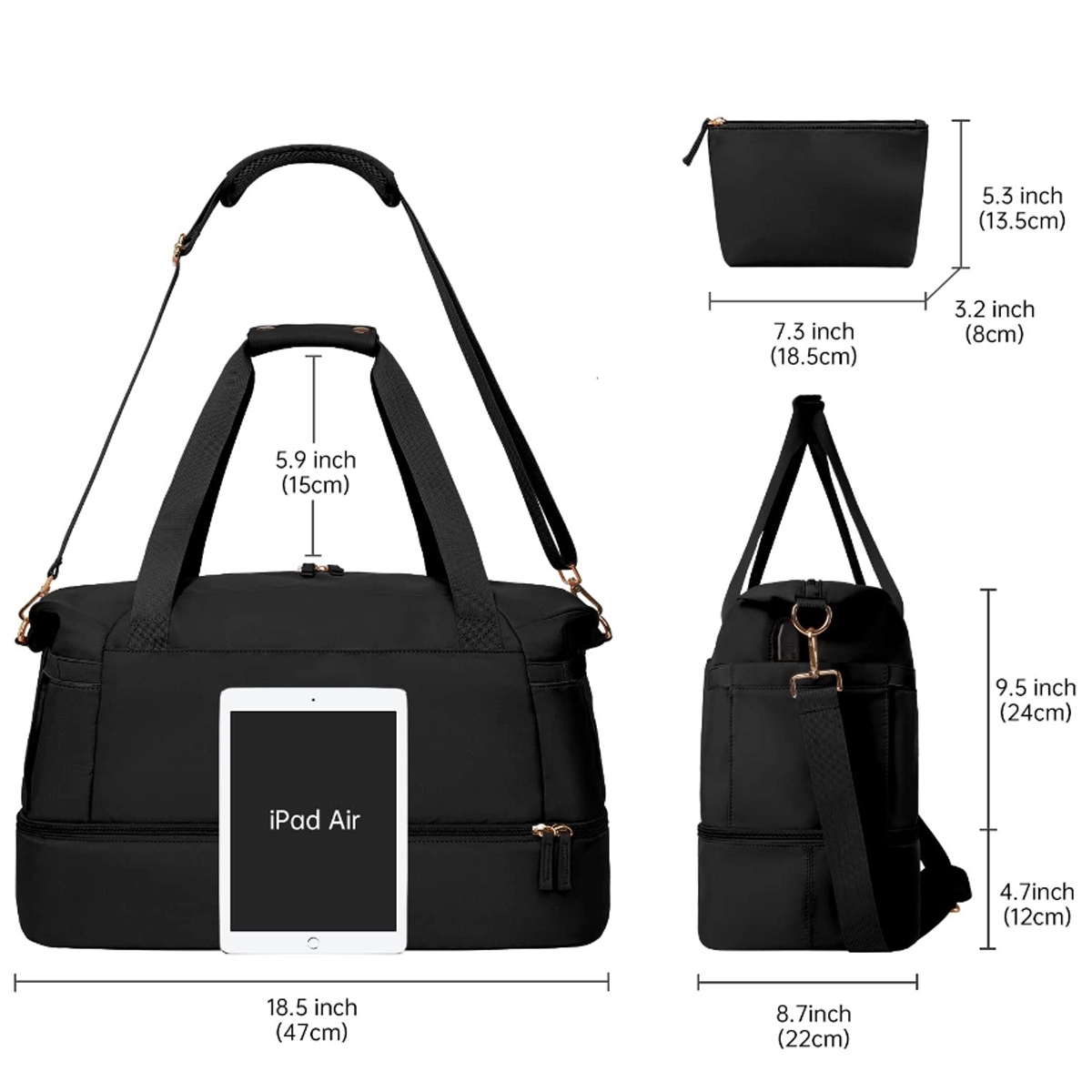 Custom Usb Port Travel Duffel Bag 11