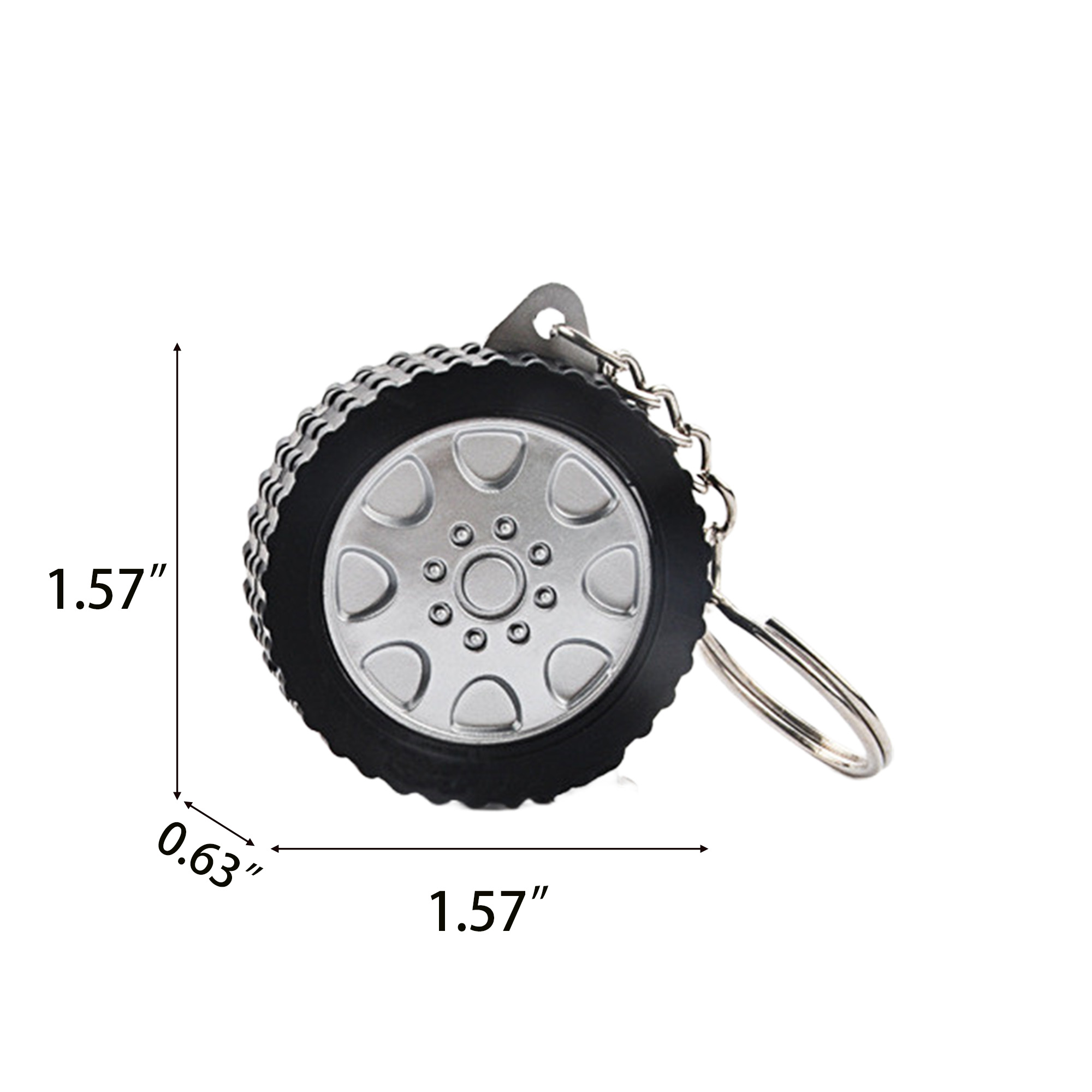 Car Tire Steel Ruler with Key Ring 3
