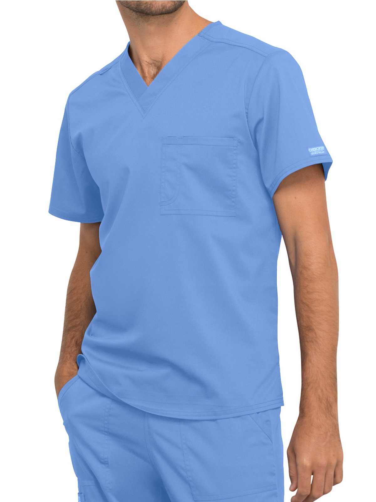 Cherokee - Workwear Revolution - Unisex 1-Pocket Tuckable V-Neck Top 4