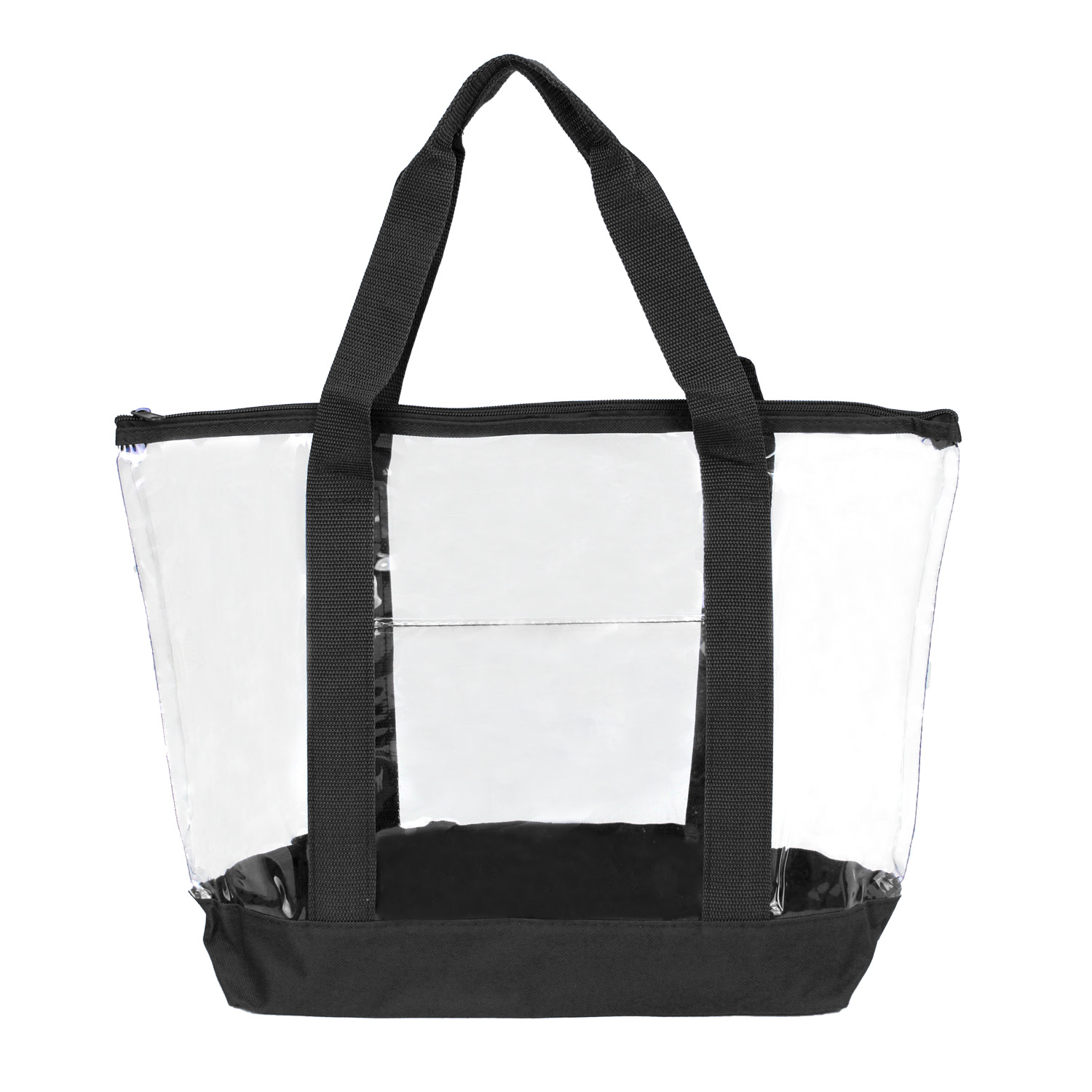 Clear Zipper Boat Tote with Front Pocket