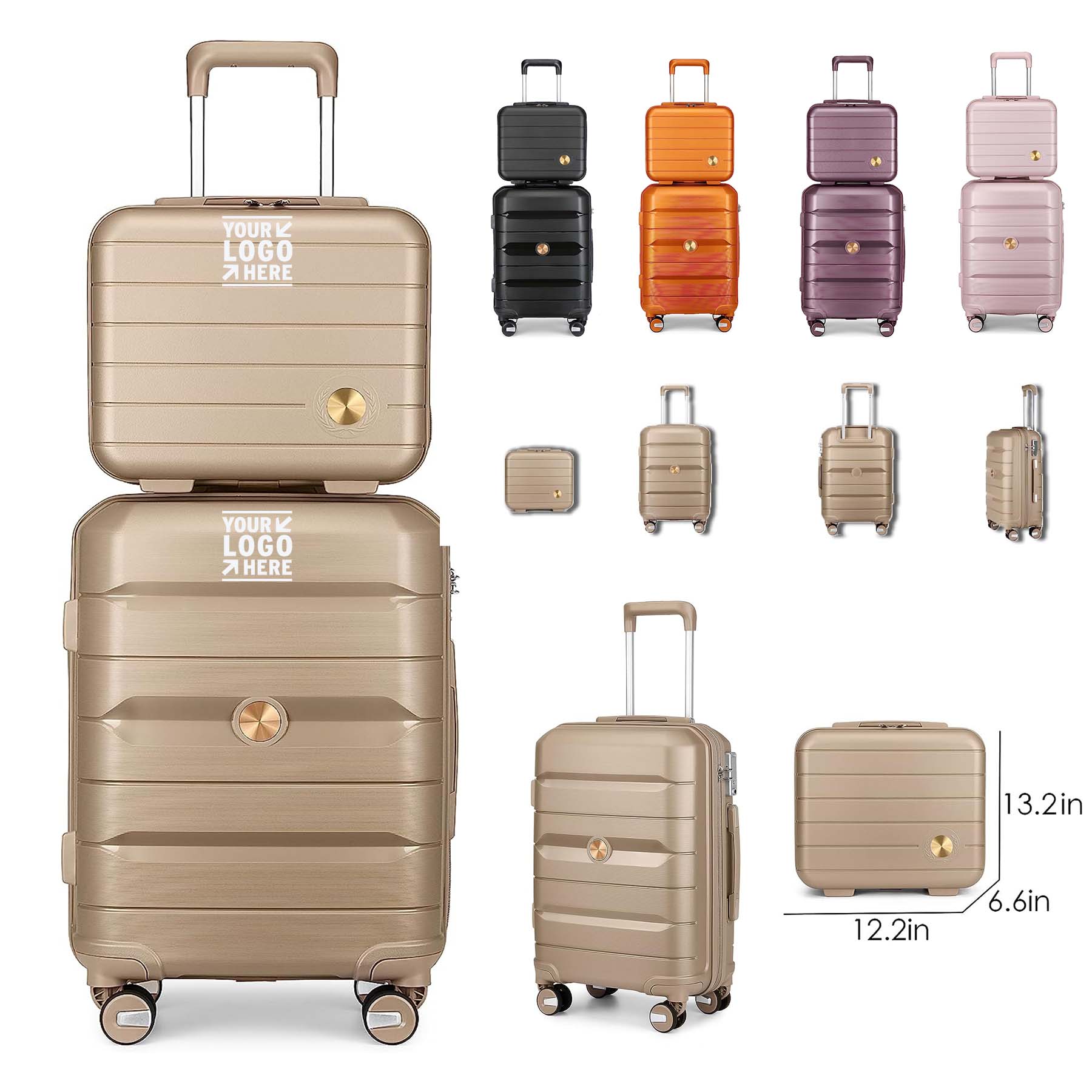 20Inch 2 Piece Hard Shell PP Lightweight Waterproof Travel Suitcase Set 2