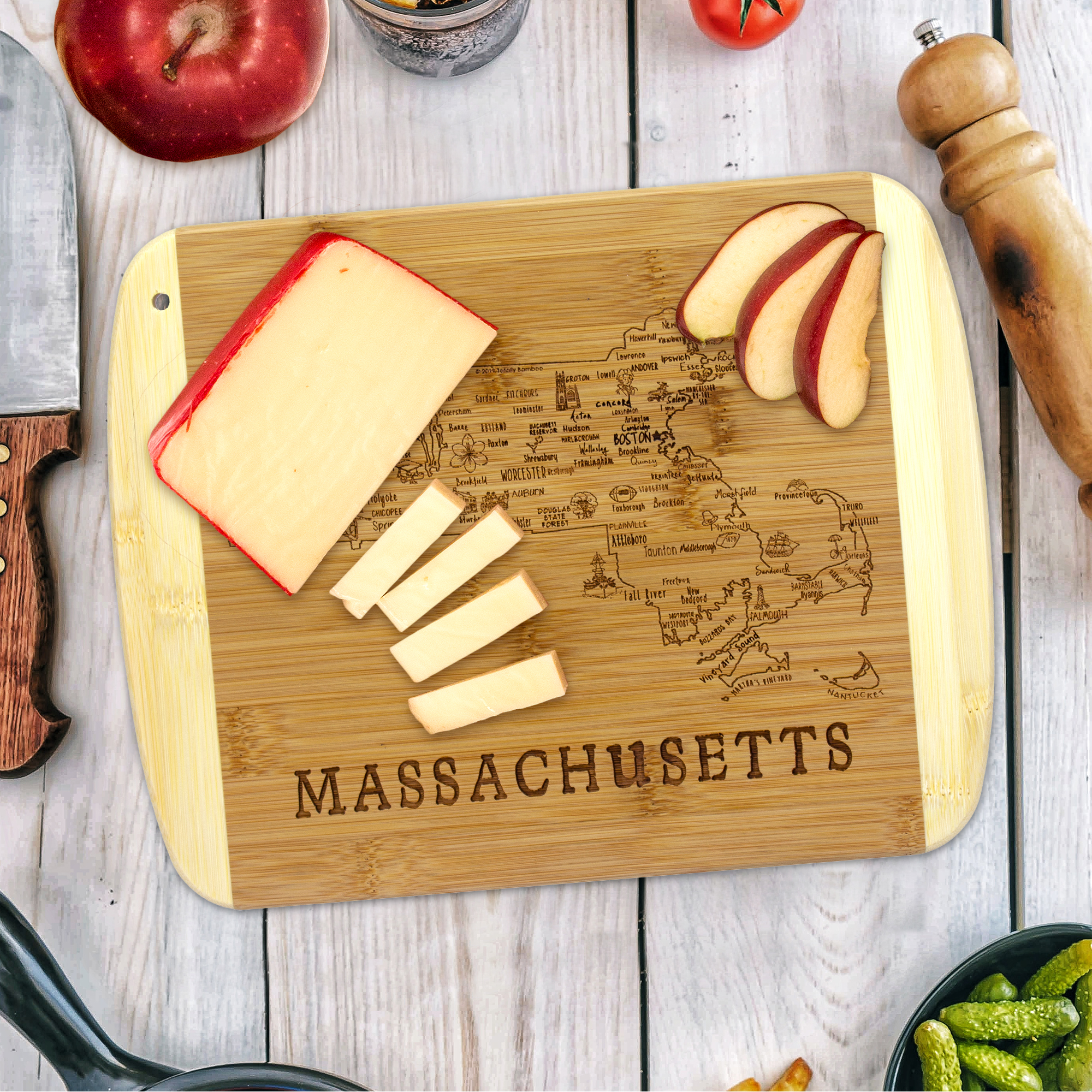 A Slice of Life Massachusetts Serving & Cutting Board 12