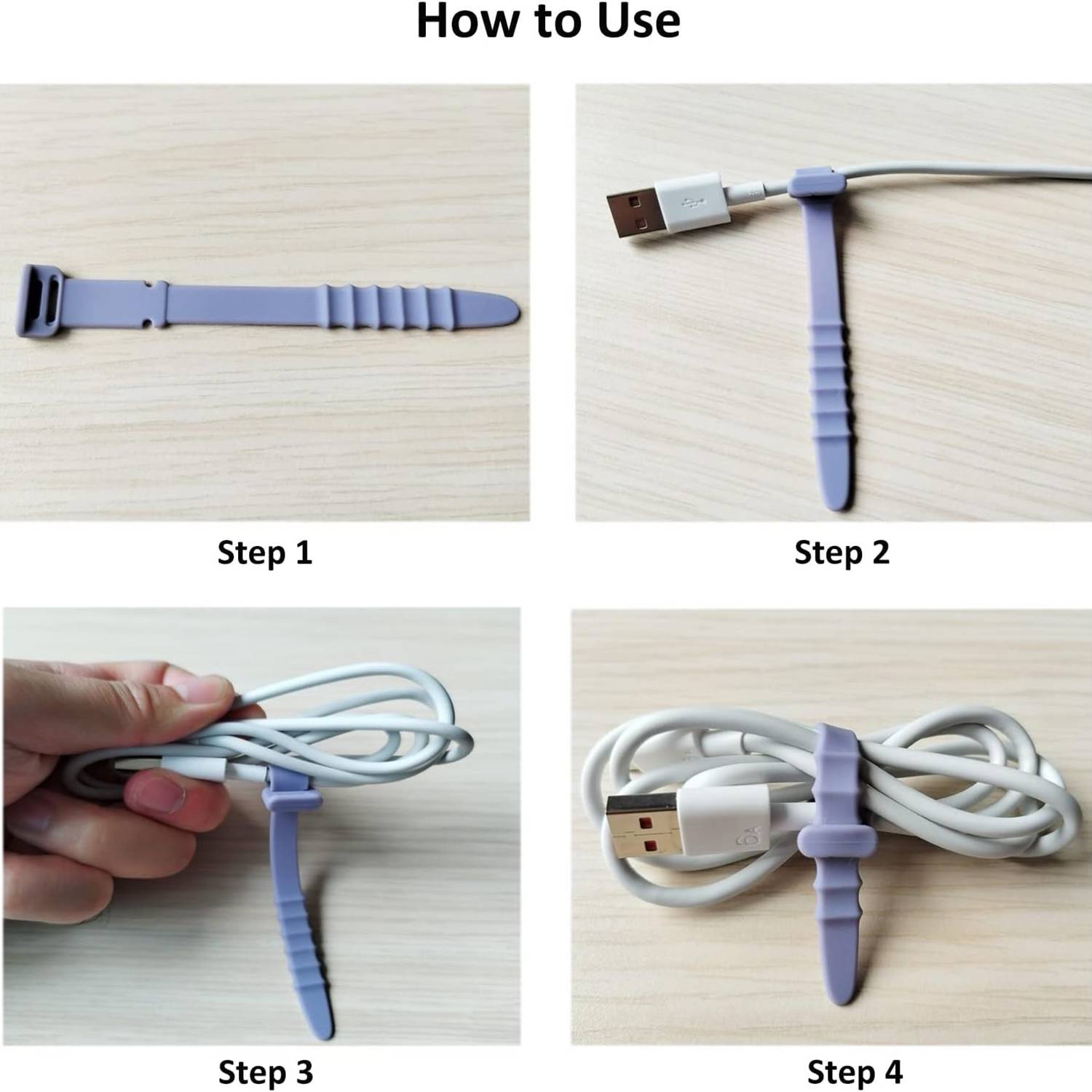 20PCS Reusable Silicone Cable Organizers for Cord Management 16