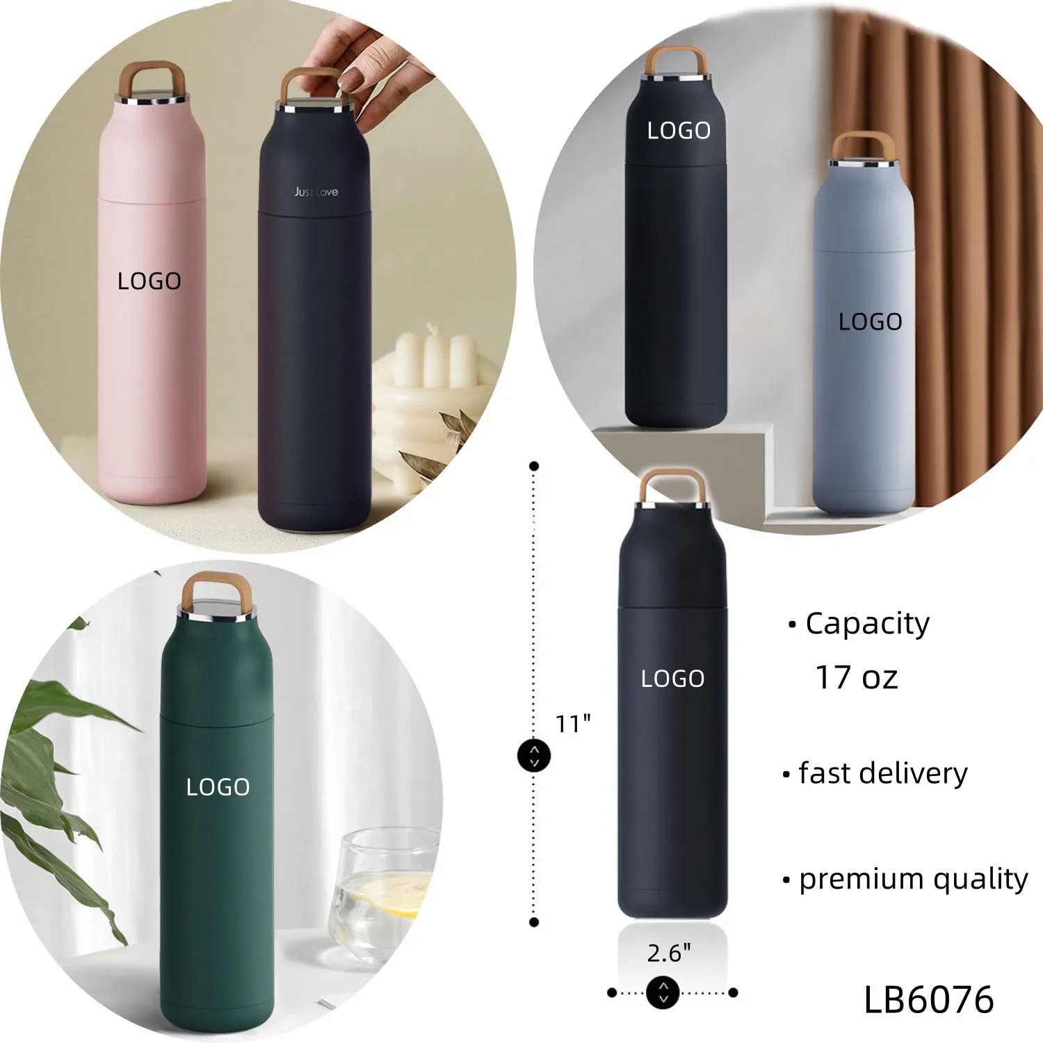 Wide Mouth Insulated Water Bottle Stainless Thermos 3