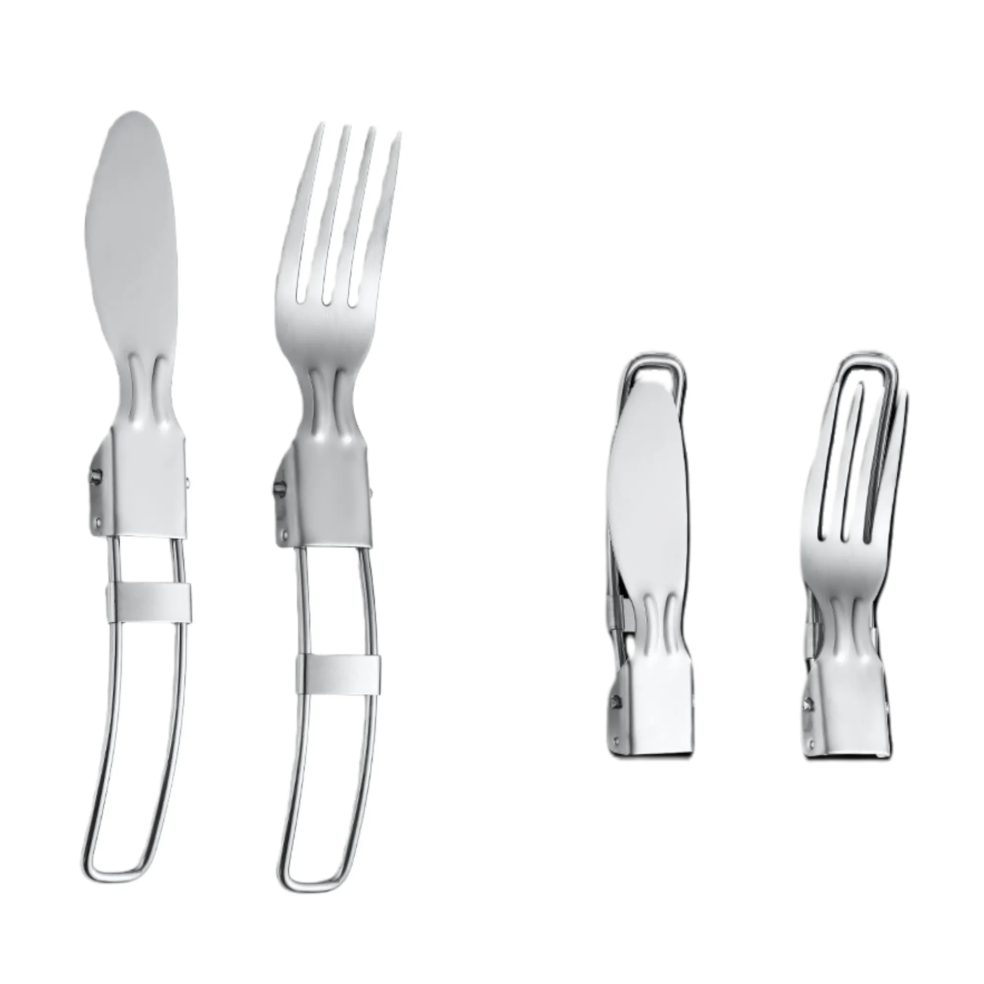 Foldable Stainless Steel Knife Fork Cutlery Utensil Set 2
