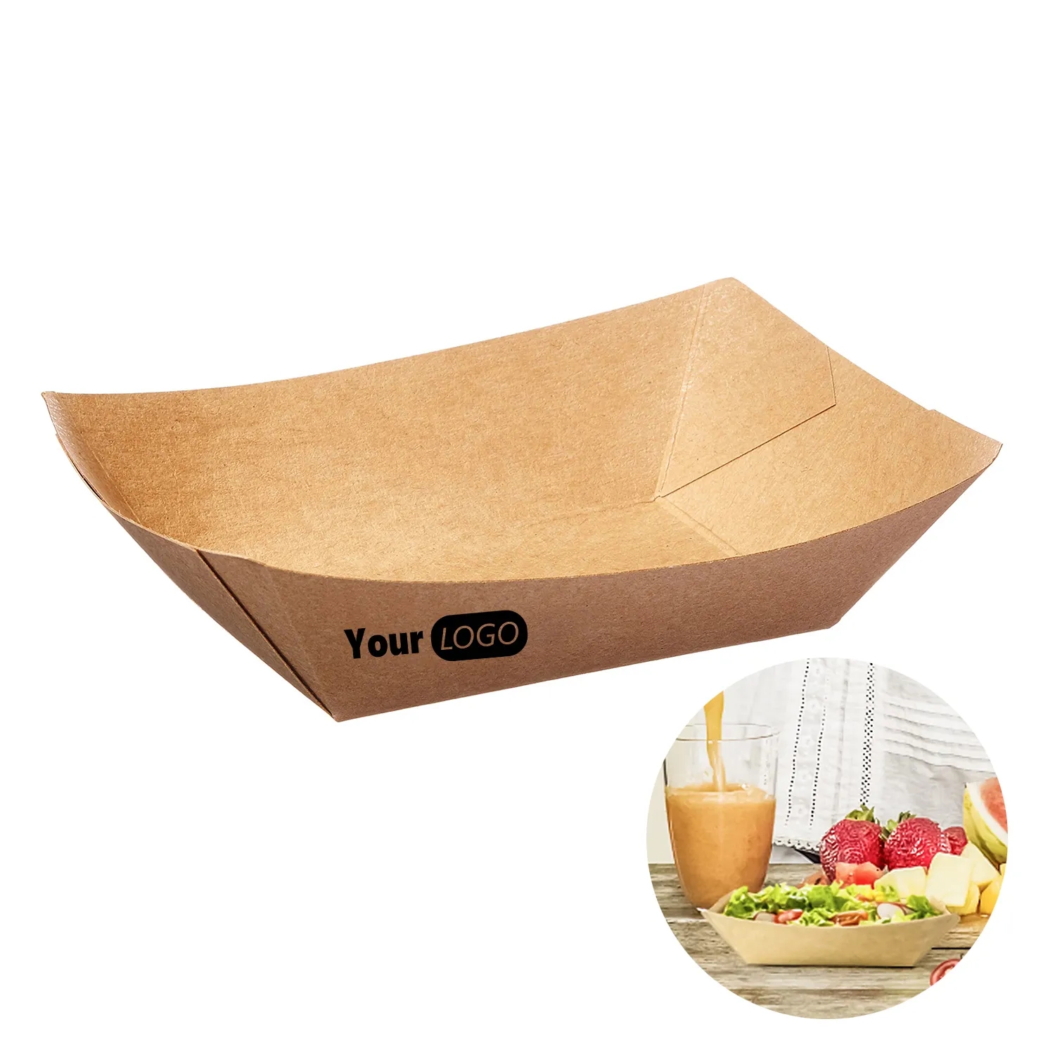 Kraft Paper Food Holder Boat Tray 3
