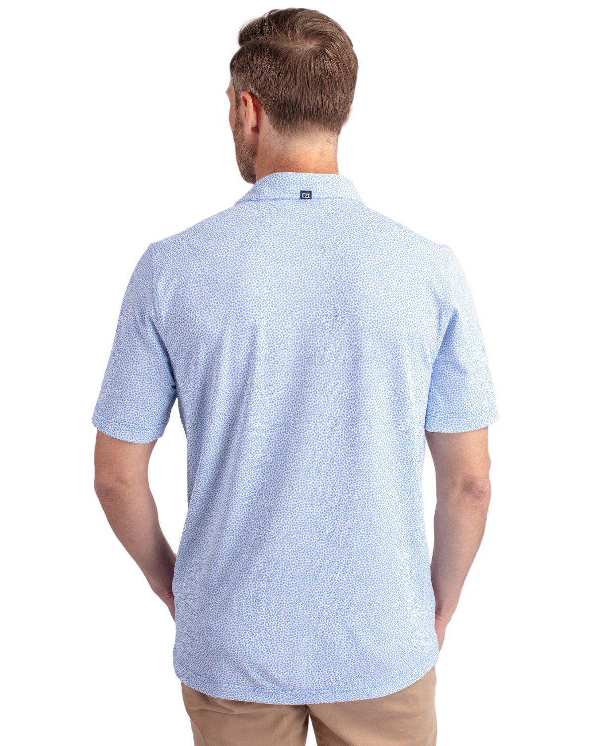 Virtue Eco Pique Botanical Print Recycled Mens Polo