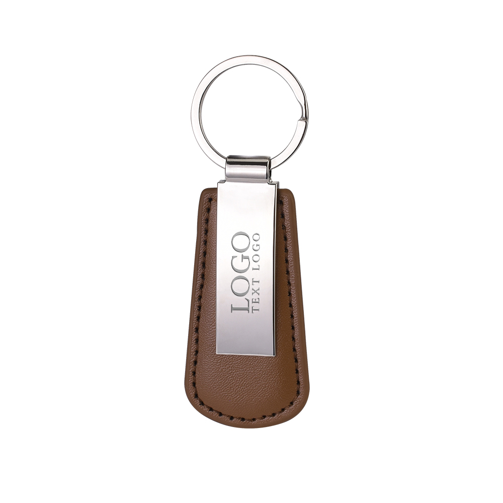 Custom Vegan Leather Drop Shaped Keychain 7