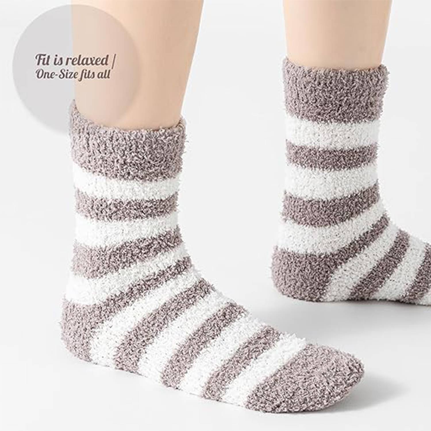 Super Soft Fuzzy Winter Colorful Home Slipper Socks 7