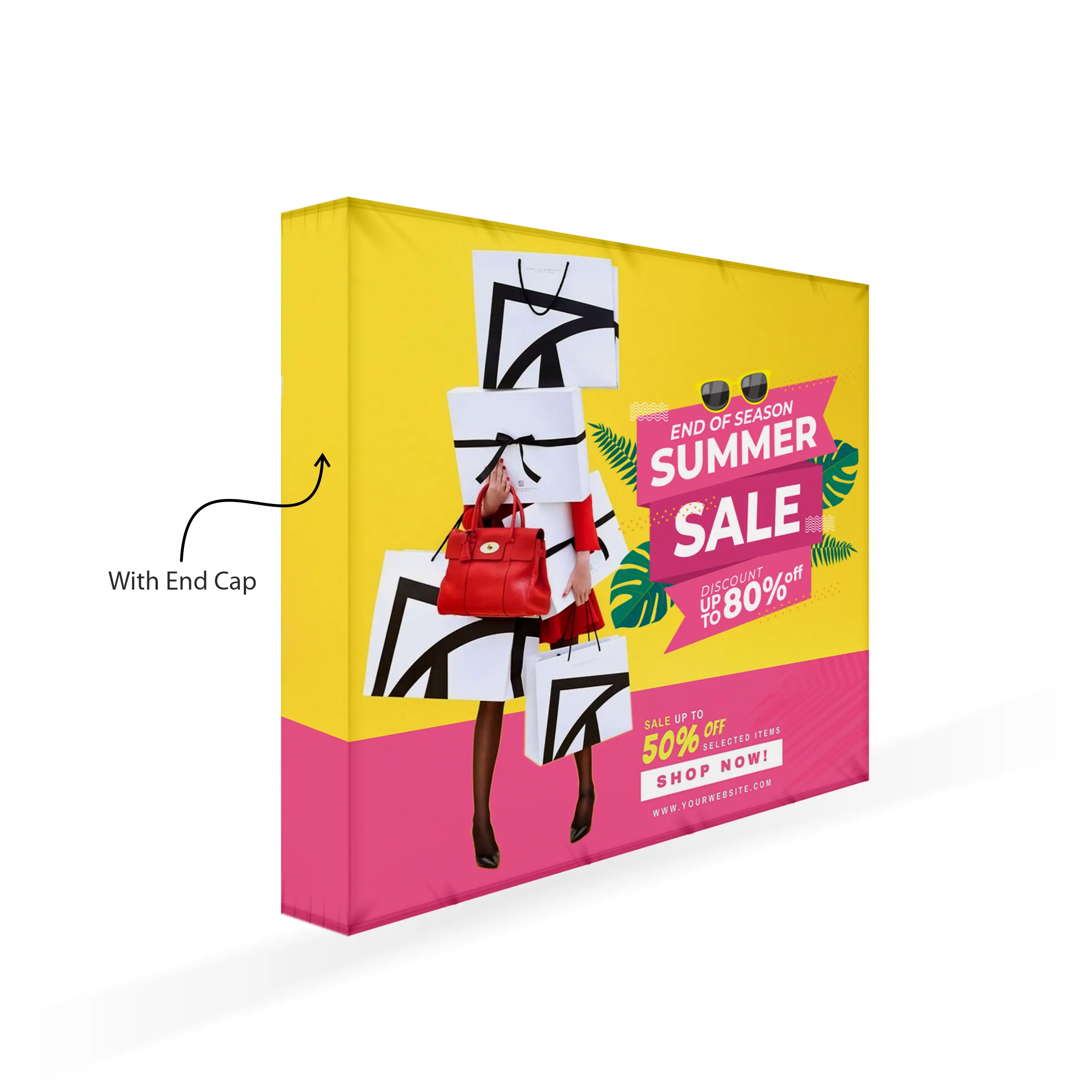 10'x8' Straight Pop Up Fabric Foldable Display Wall w Endcap 1