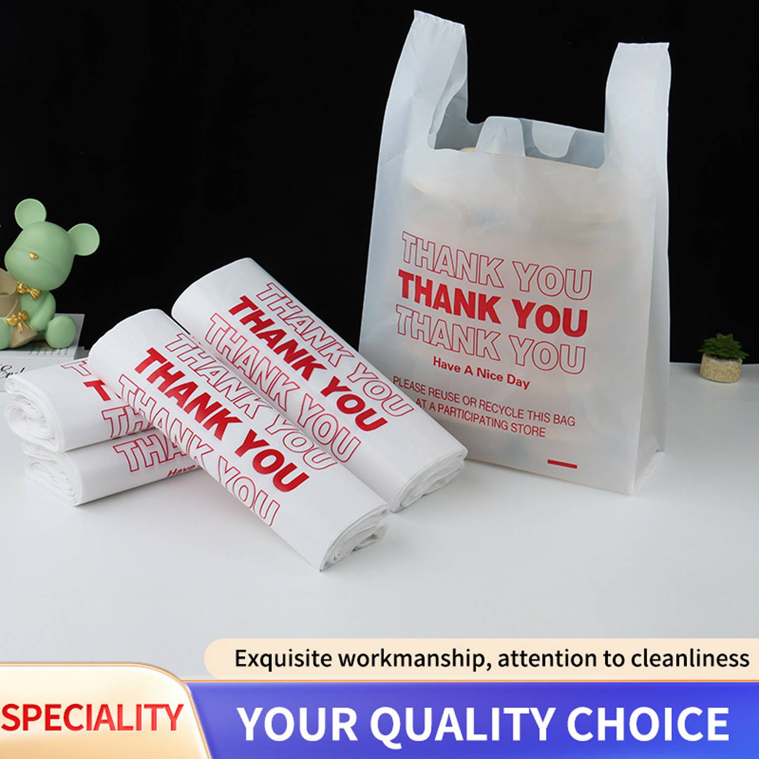 Portable Plastic Shopping Bags with Custom Logo 3
