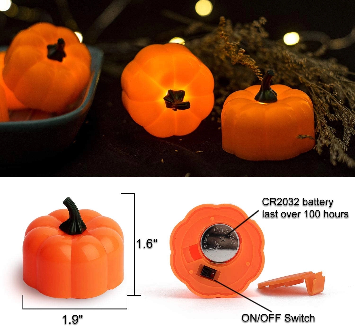 Halloween 12 Pack Led Pumpkin Light 2