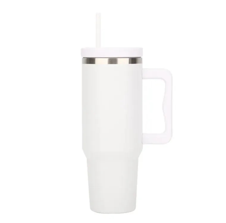 40oz Custom Logo Tumbler with Handle and Straw, Bulk Insulated Stainless Steel Cup 1