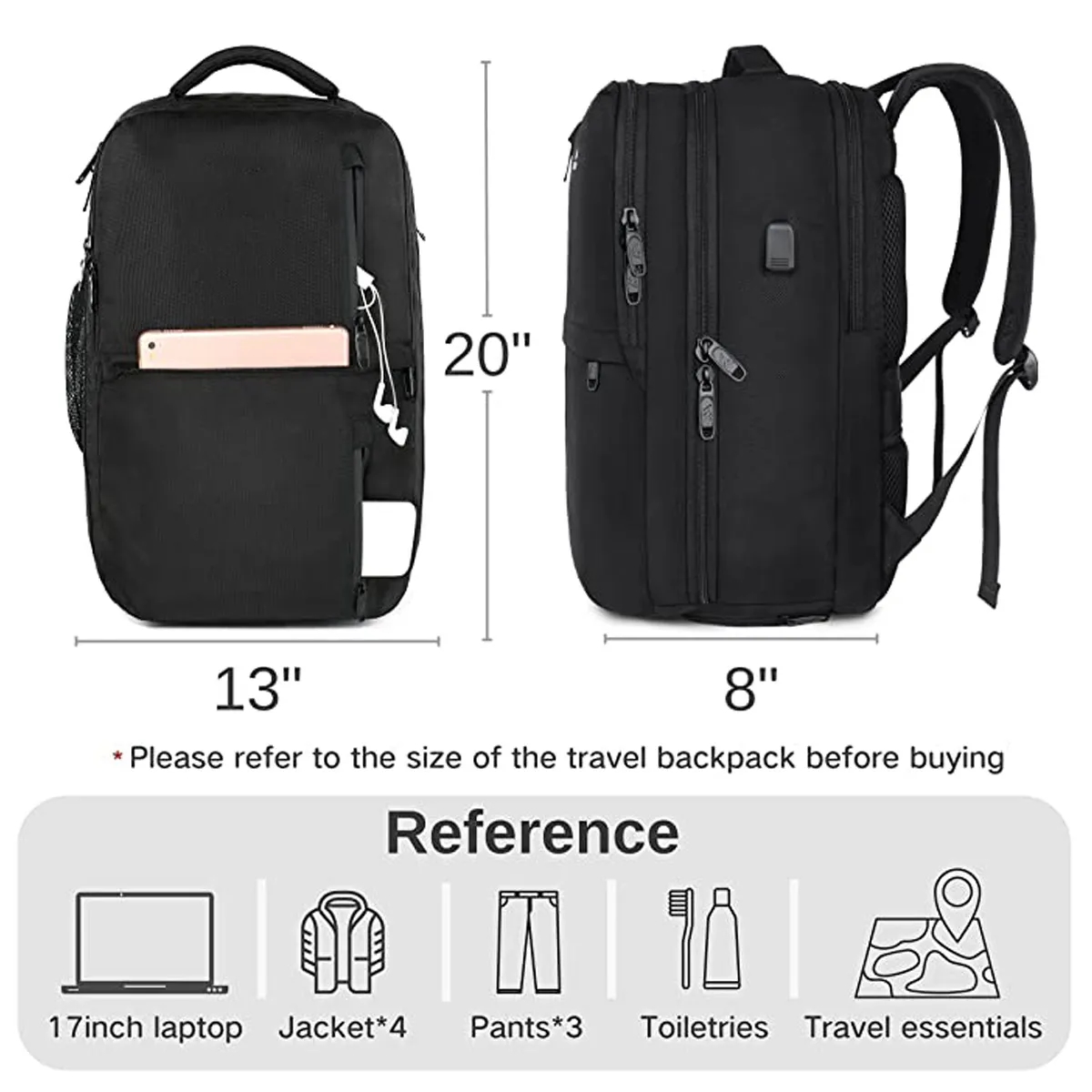Large capacity Basic Business Travel Laptop Backpack For men 6
