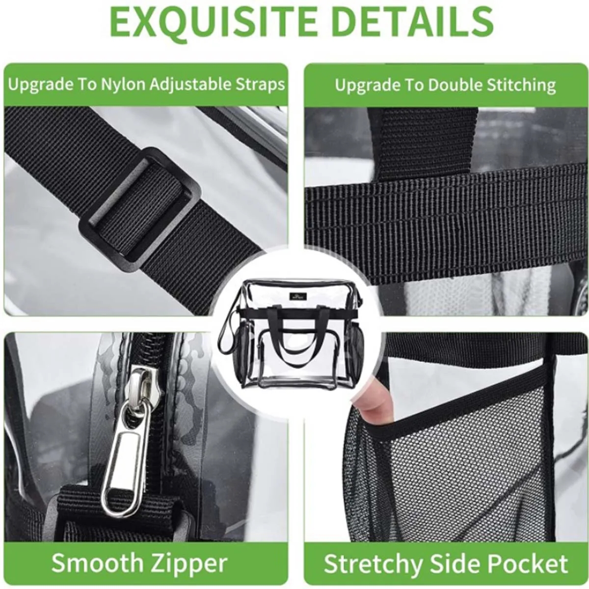 Multipurpose Large Capacity Stadium Approved Clear Tote Bag 2