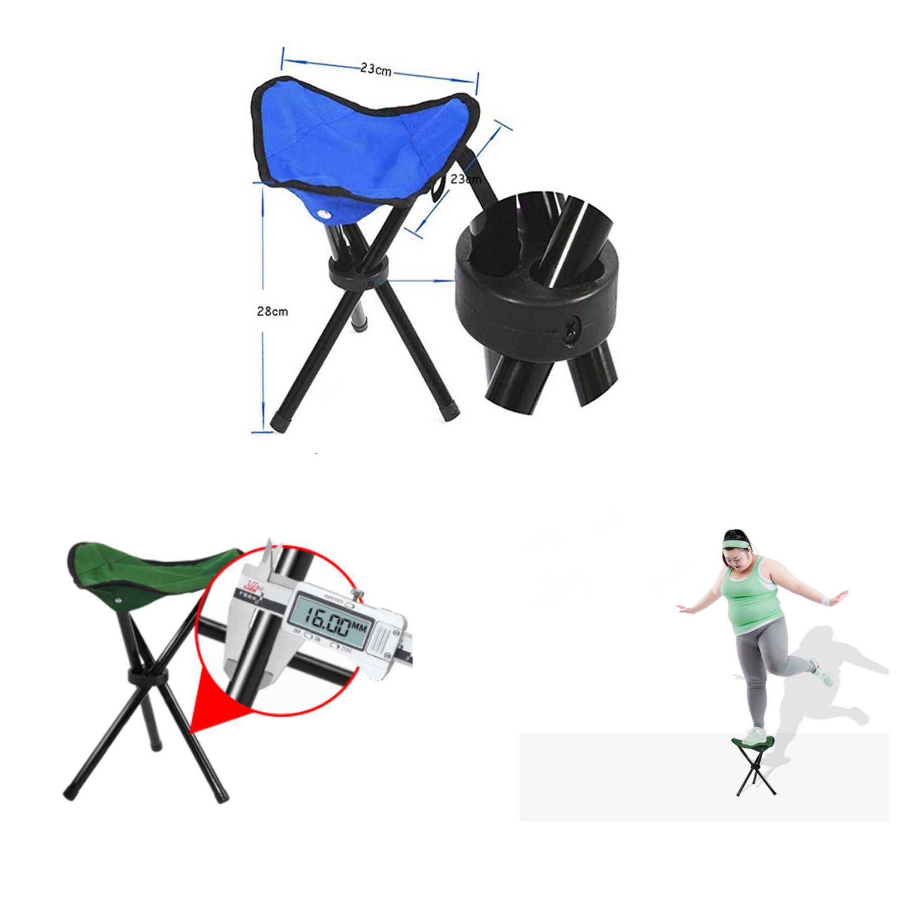 Folding Tripod Camping Stool Triangle Folding Chair 2
