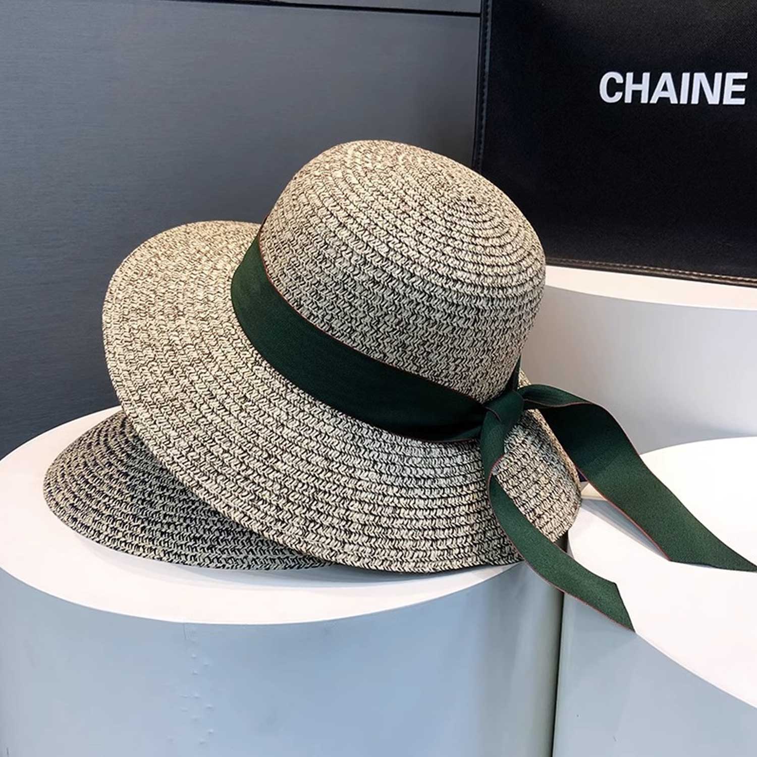 Boho Ribbon Sun Hat - Woven Wide Brim for Beach & Travel 5