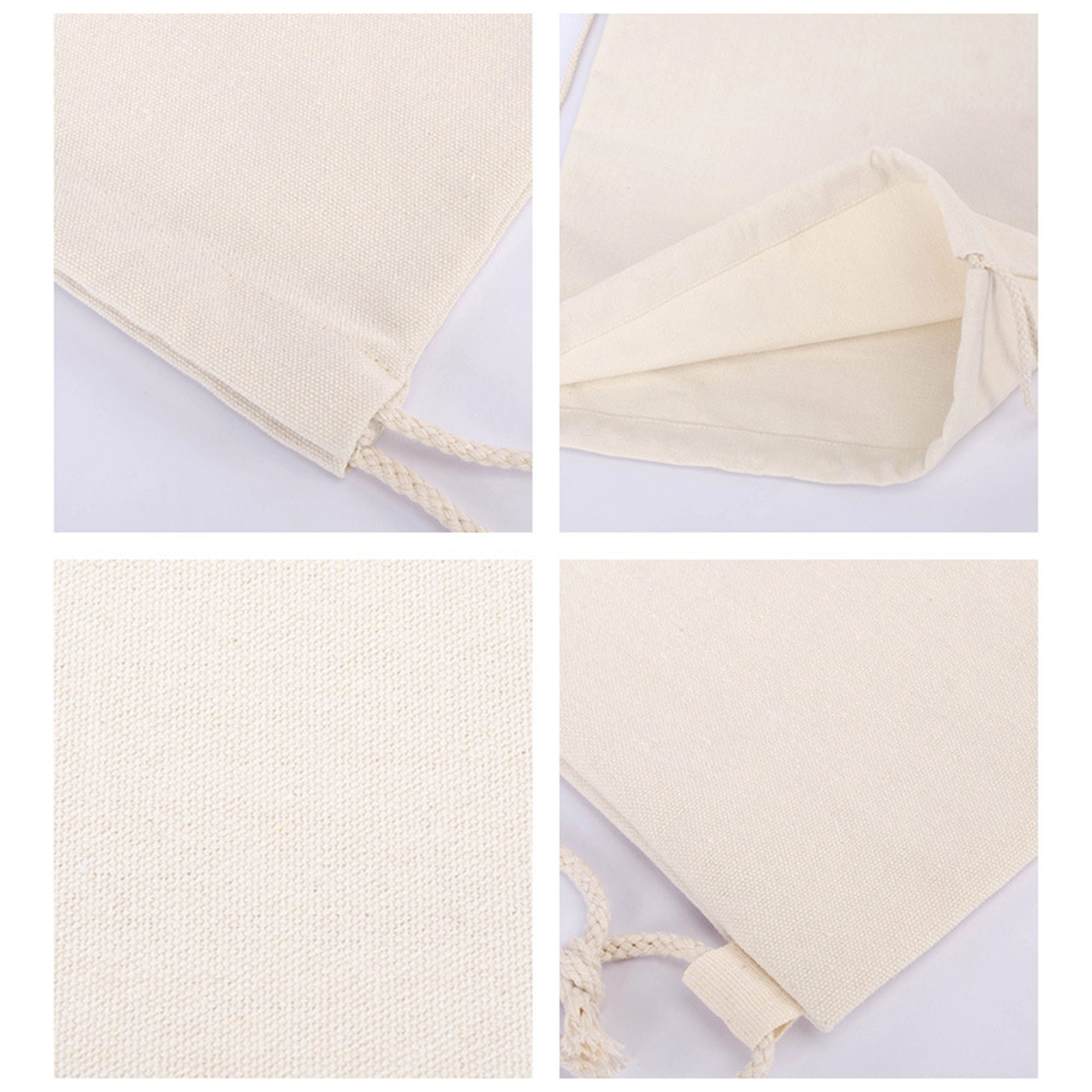 Eco Friendly Cotton Canvas Shoulder Drawstring Backpack 2