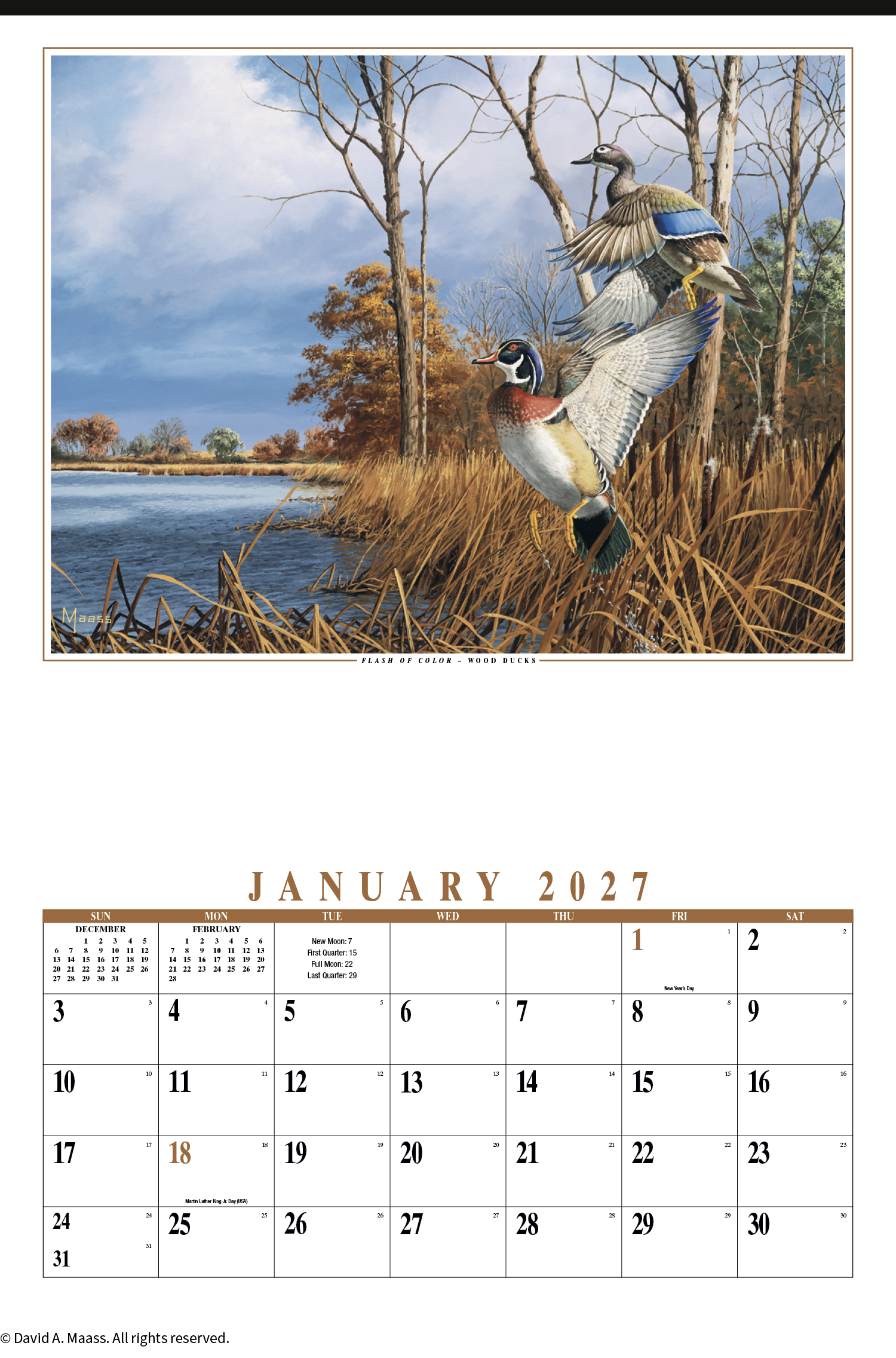 HotLine® Products Maass Wildfowl® Executive Calendar 25