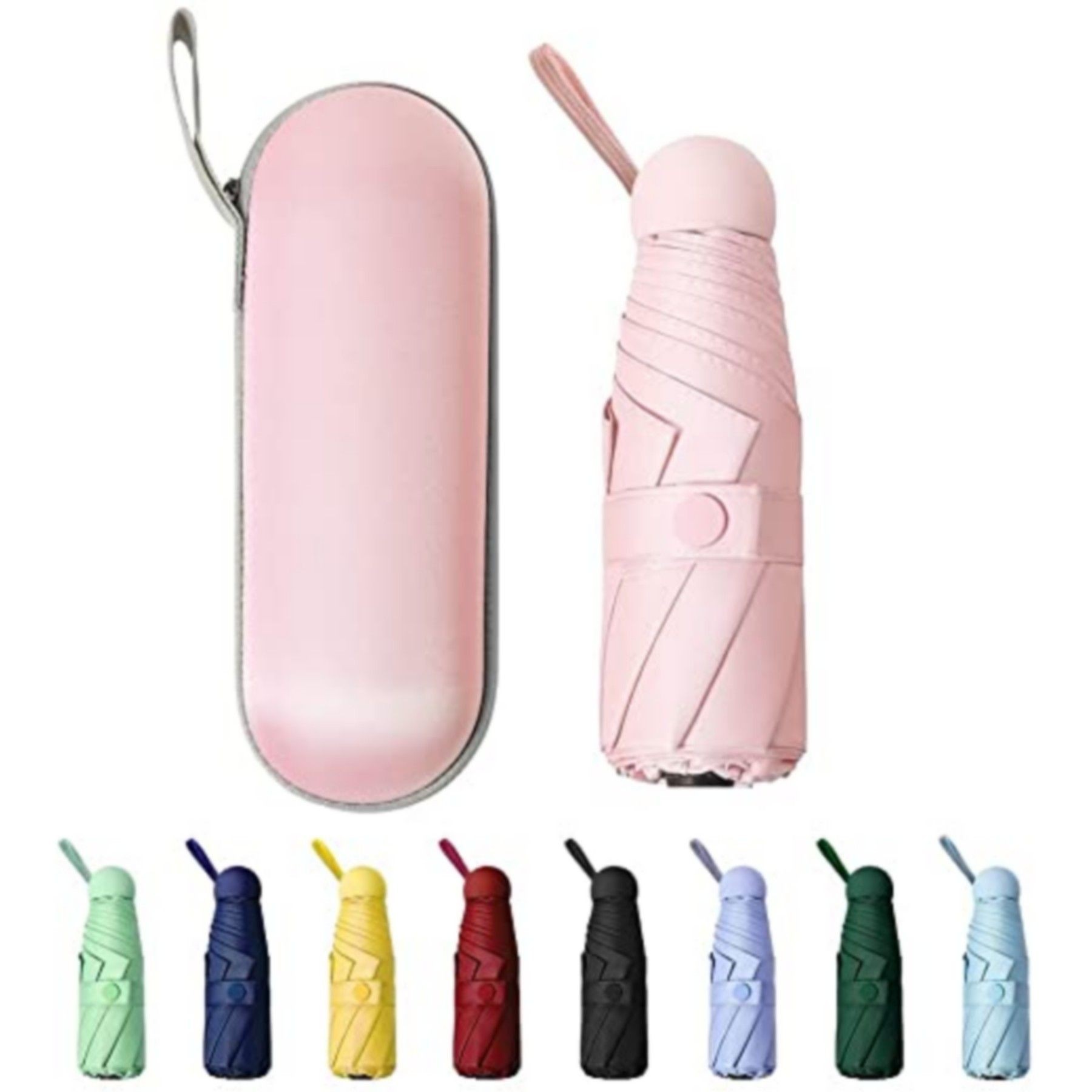Portable Windproof Mini Travel Sun Rain Umbrella With Case 8
