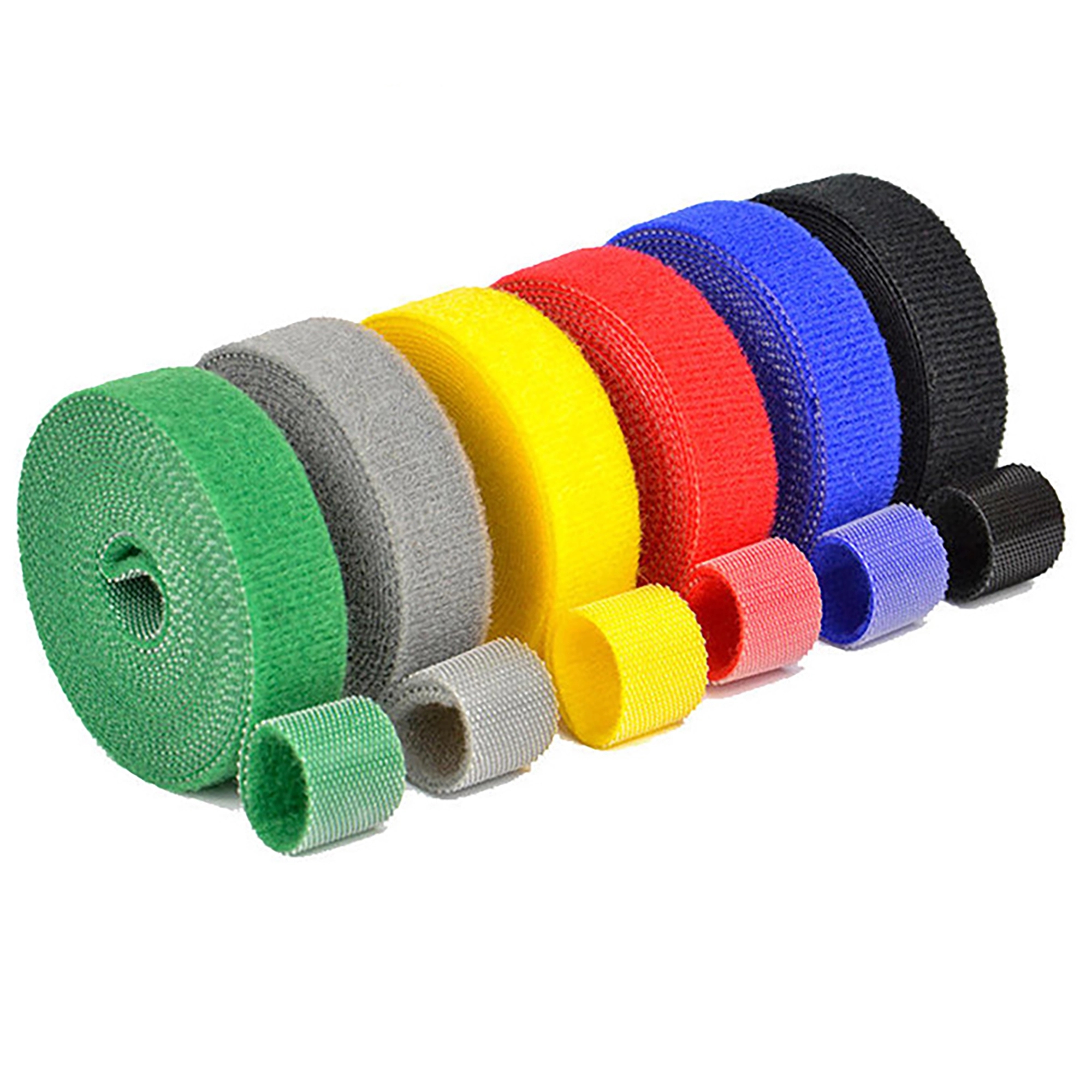 MOQ 100pcs 39" x 0.6" Colorful Hook and Loop Fastener 4
