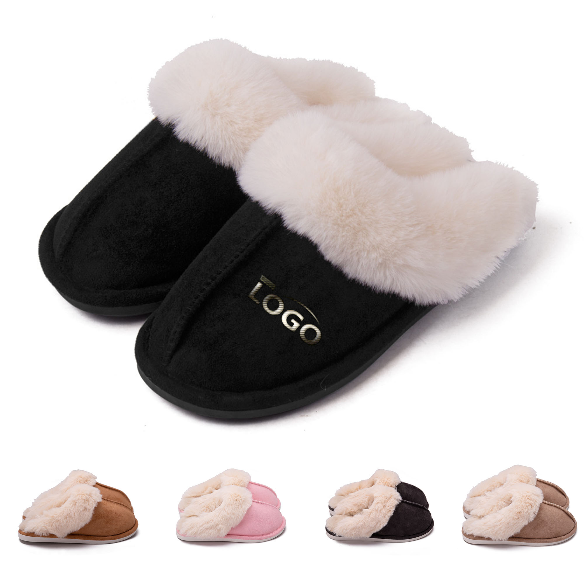 Customizable Embroidered Plush Slippers 3