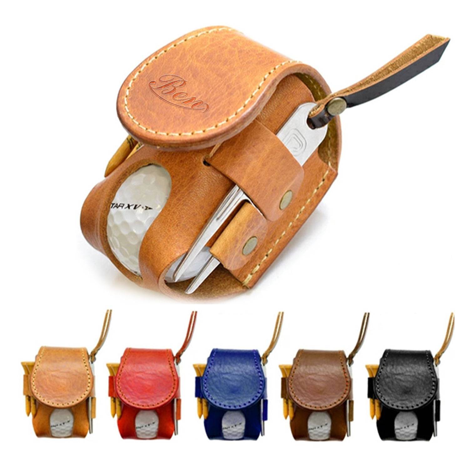 Genuine Leather Golf Pouch