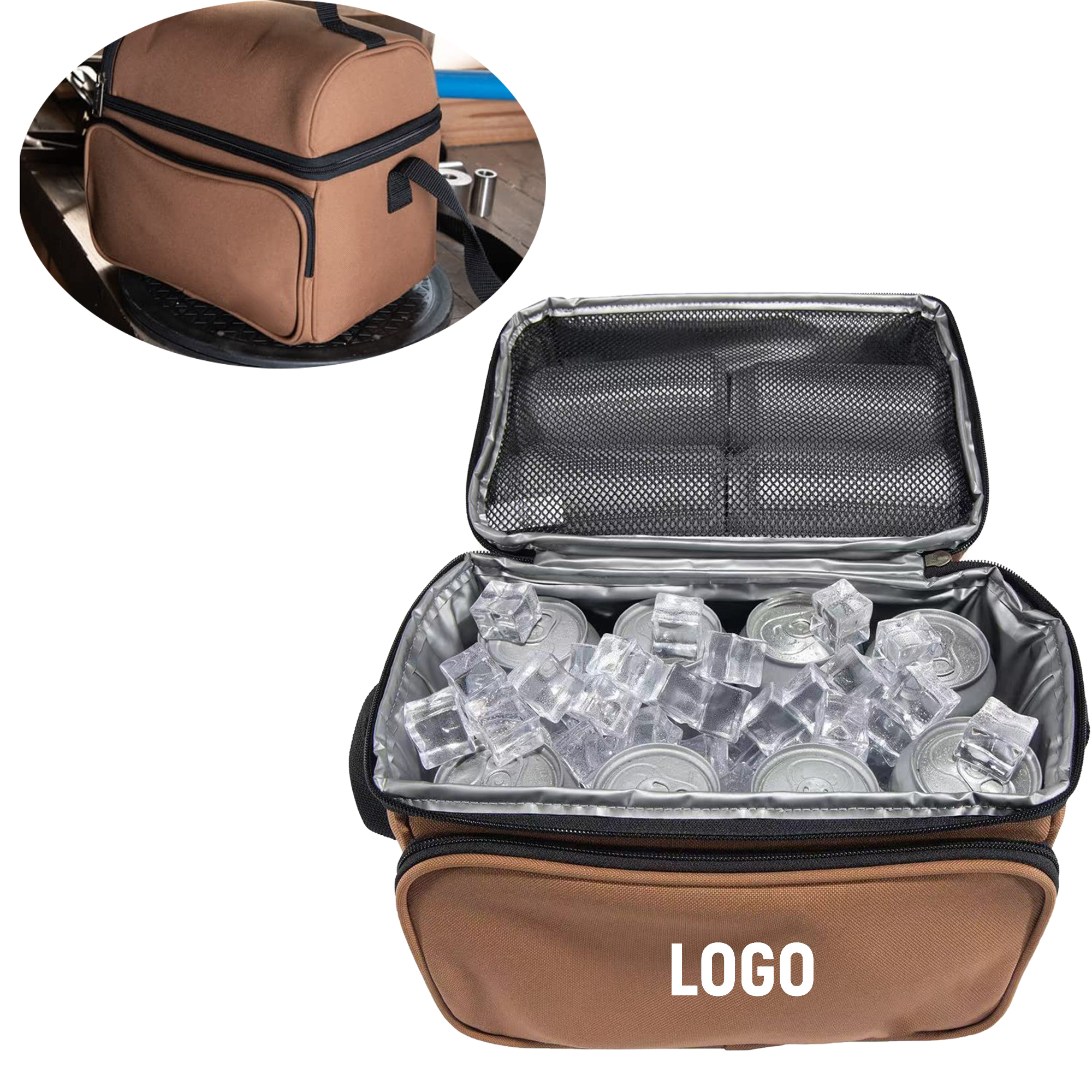 Deluxe Dual Compartment Insulated Lunch Cooler Bag 1