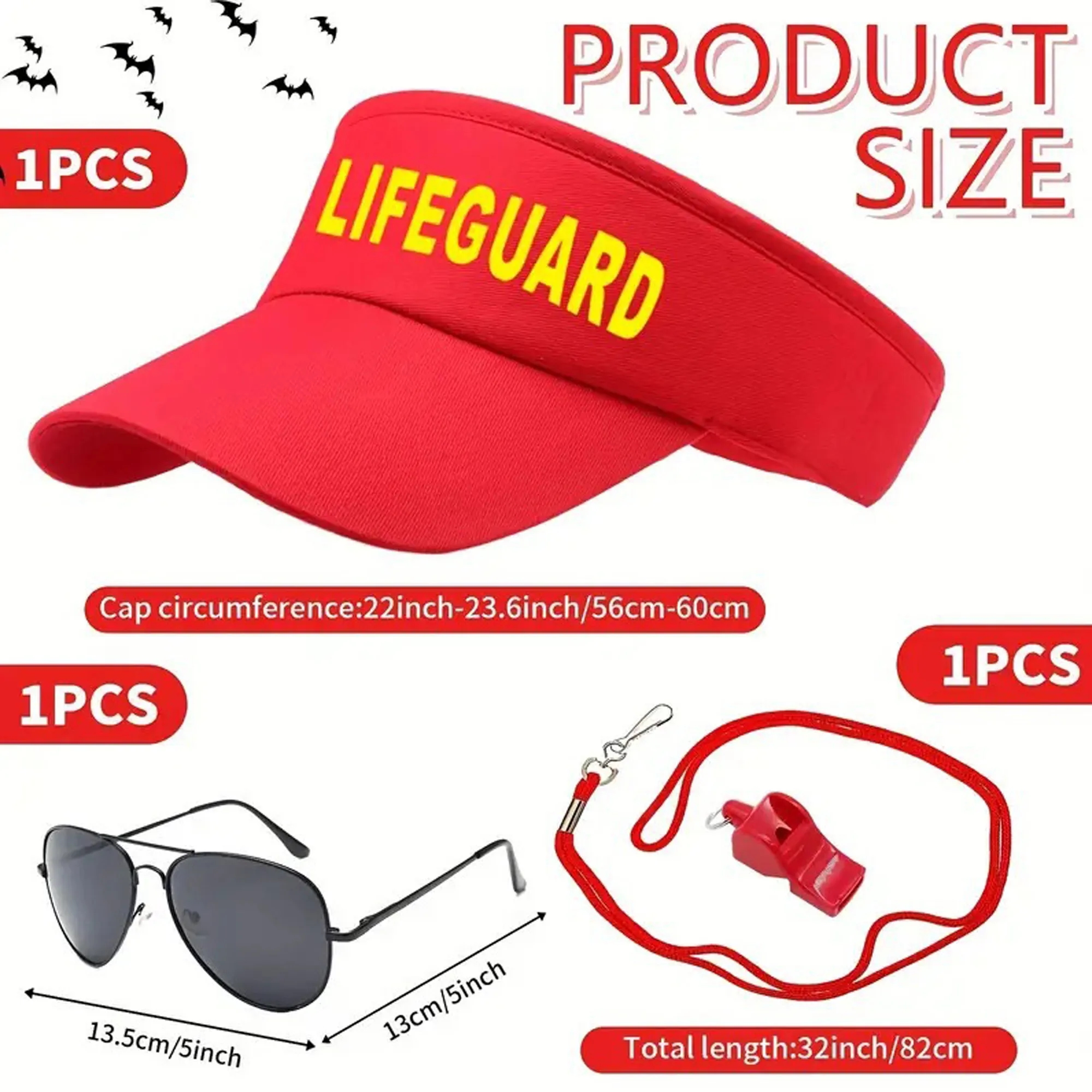 Life Guard Costume Accessories Set 4
