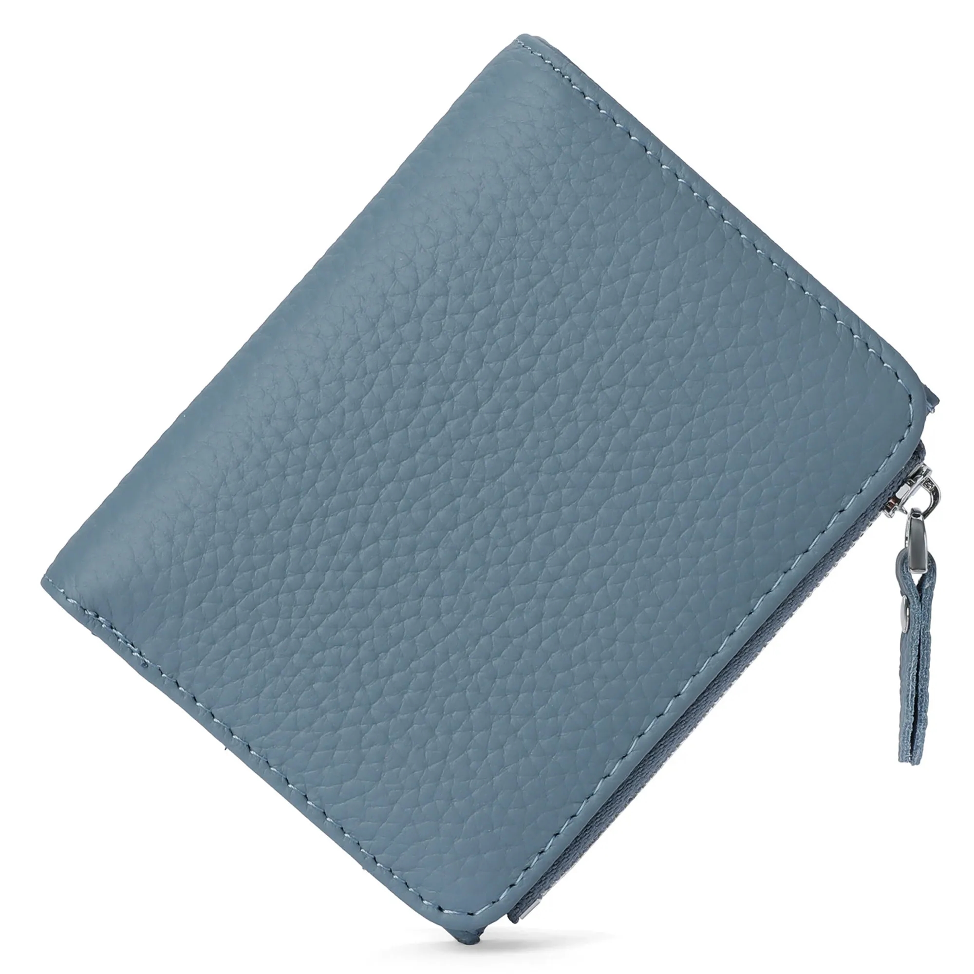 Cowhide Zipper Coin Wallet 4