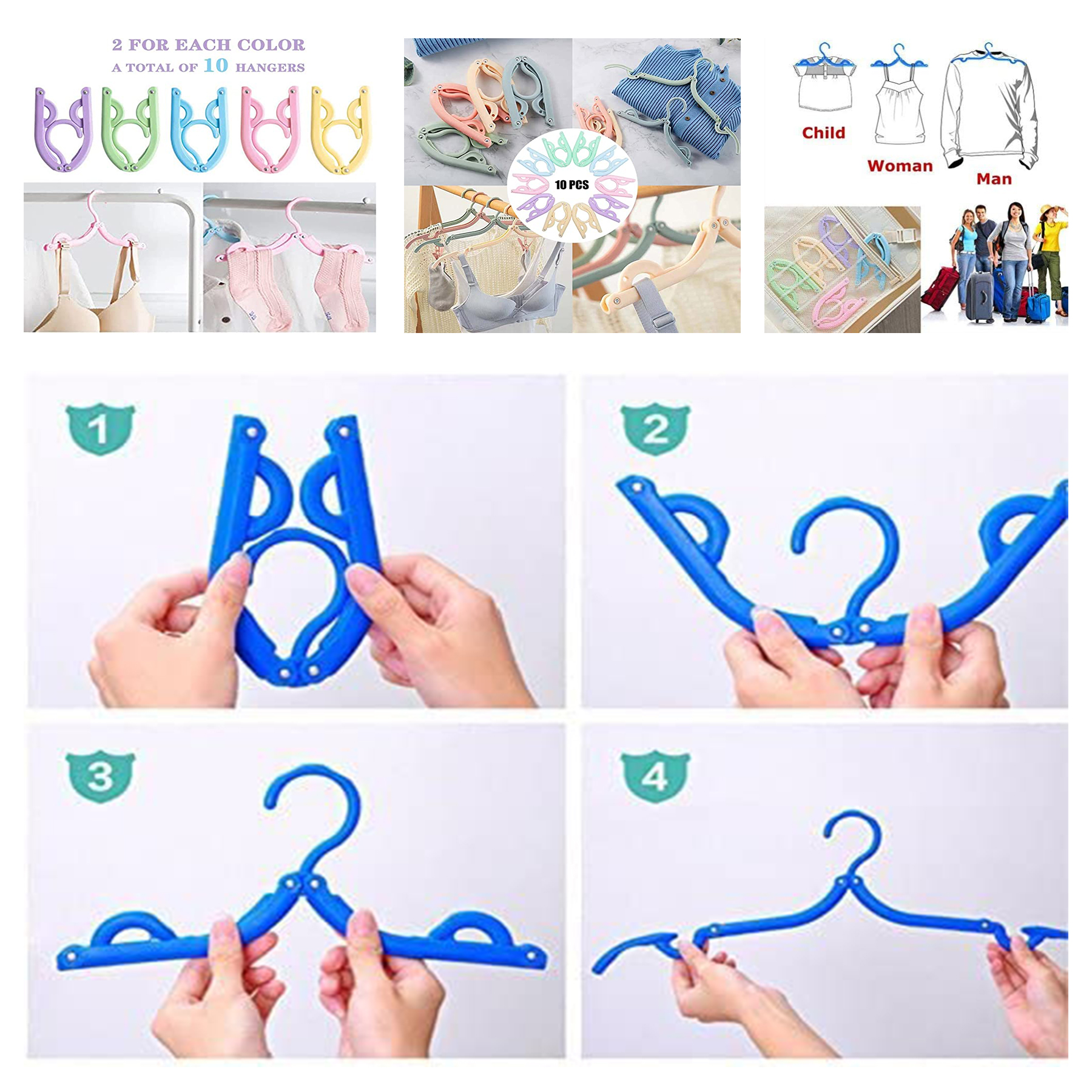 Portable Collapsible Travel Hanger 2