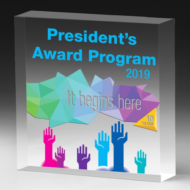 PhotoImage® Square Paperweight - 4" x 4" x 3/4" 3