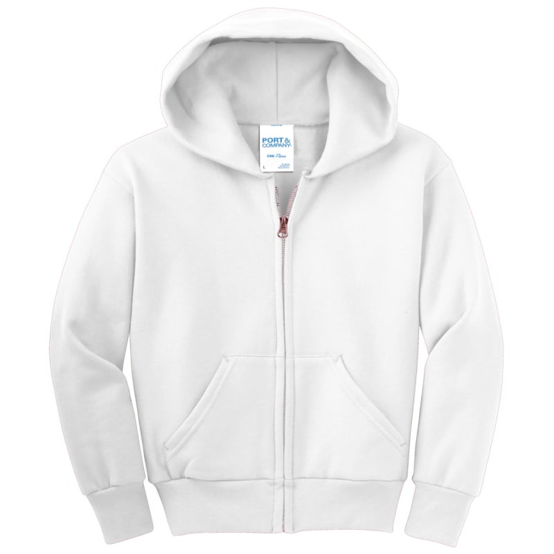 Port & Company - Youth Core Fleece Full-Zip Hooded Sweatshirt. 58