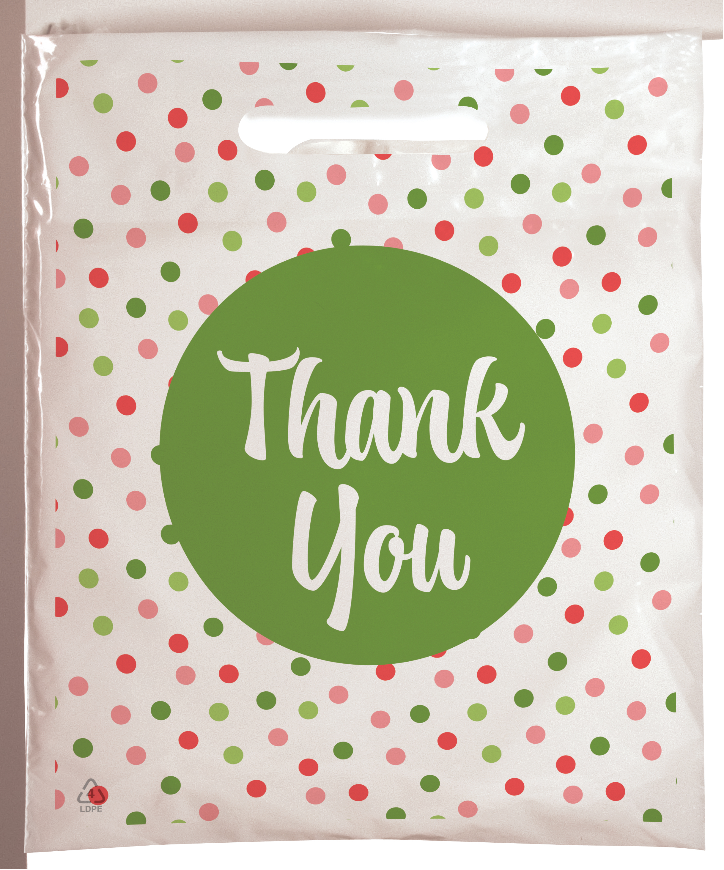 Polka Dots Seasonal Predesigned Plastic Bag (6" x 9")