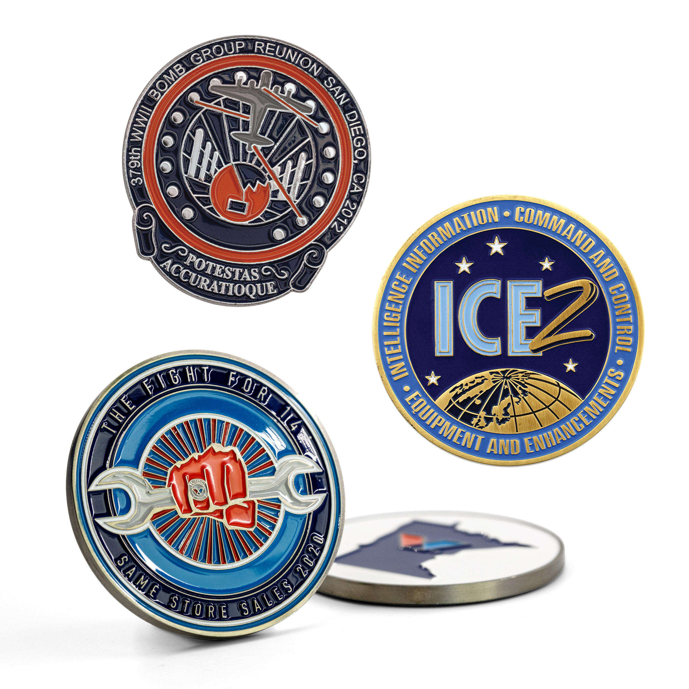 Die Struck Brass Challenge Coins (2")