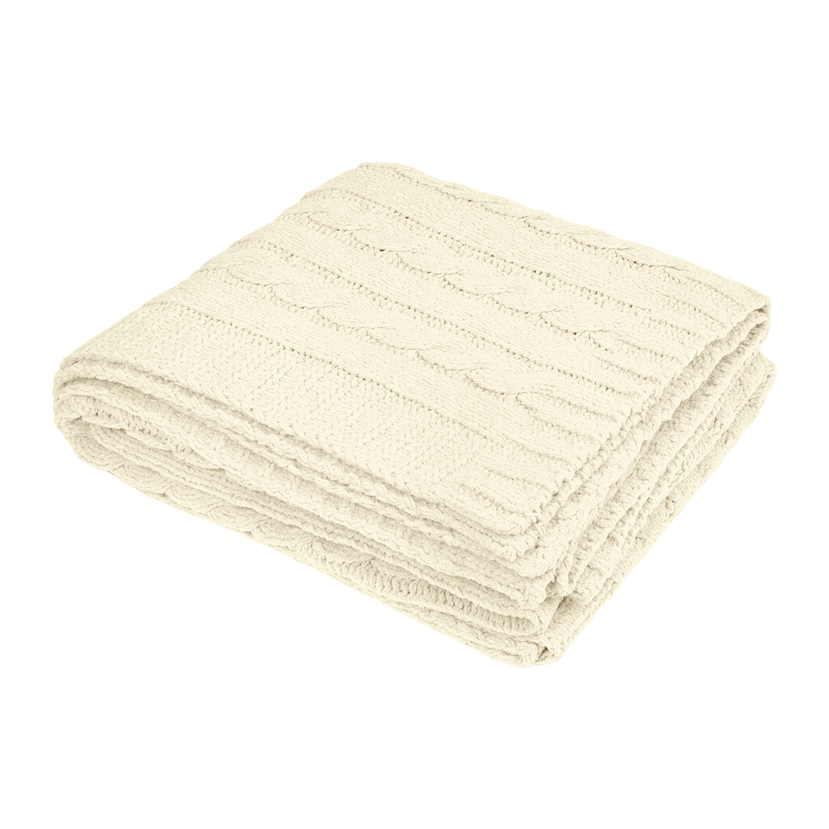 Cable Knit rPET Chenille Blanket 10