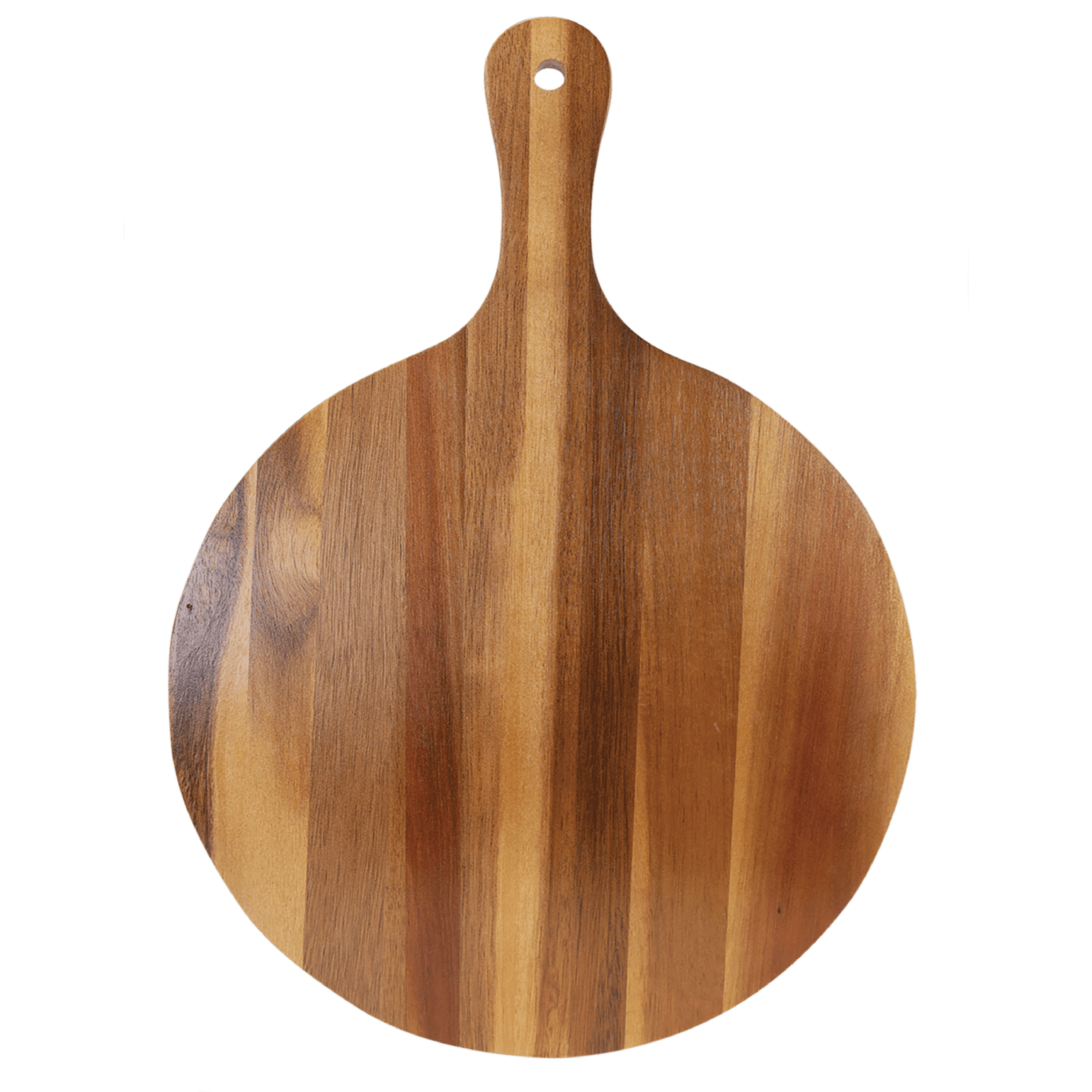 14 1/2" x 10 1/2" Round Acacia Wood/Slate Serving Board with Handle 6