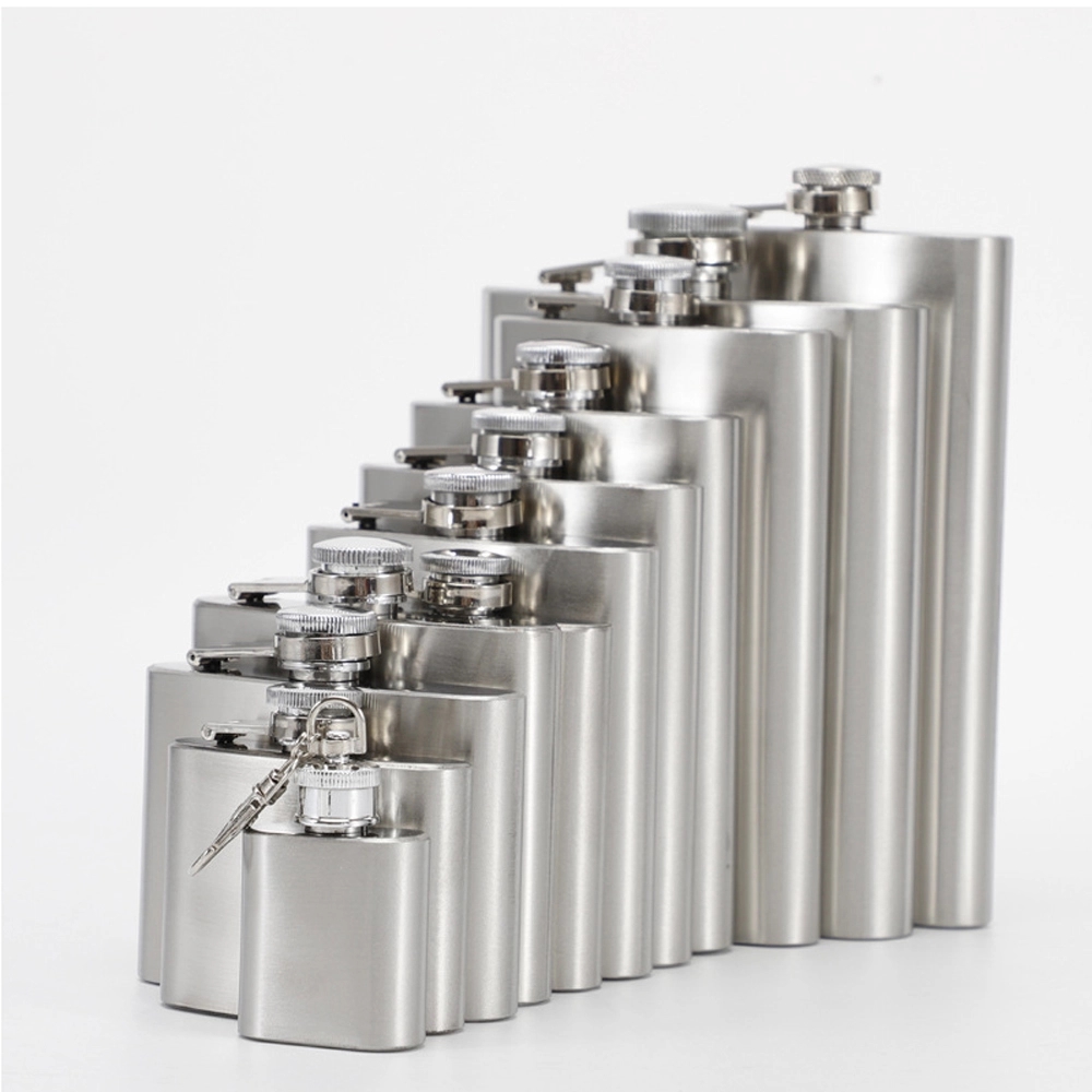 1oz-10oz 6oz Silver Metal Alcohol Flask 2