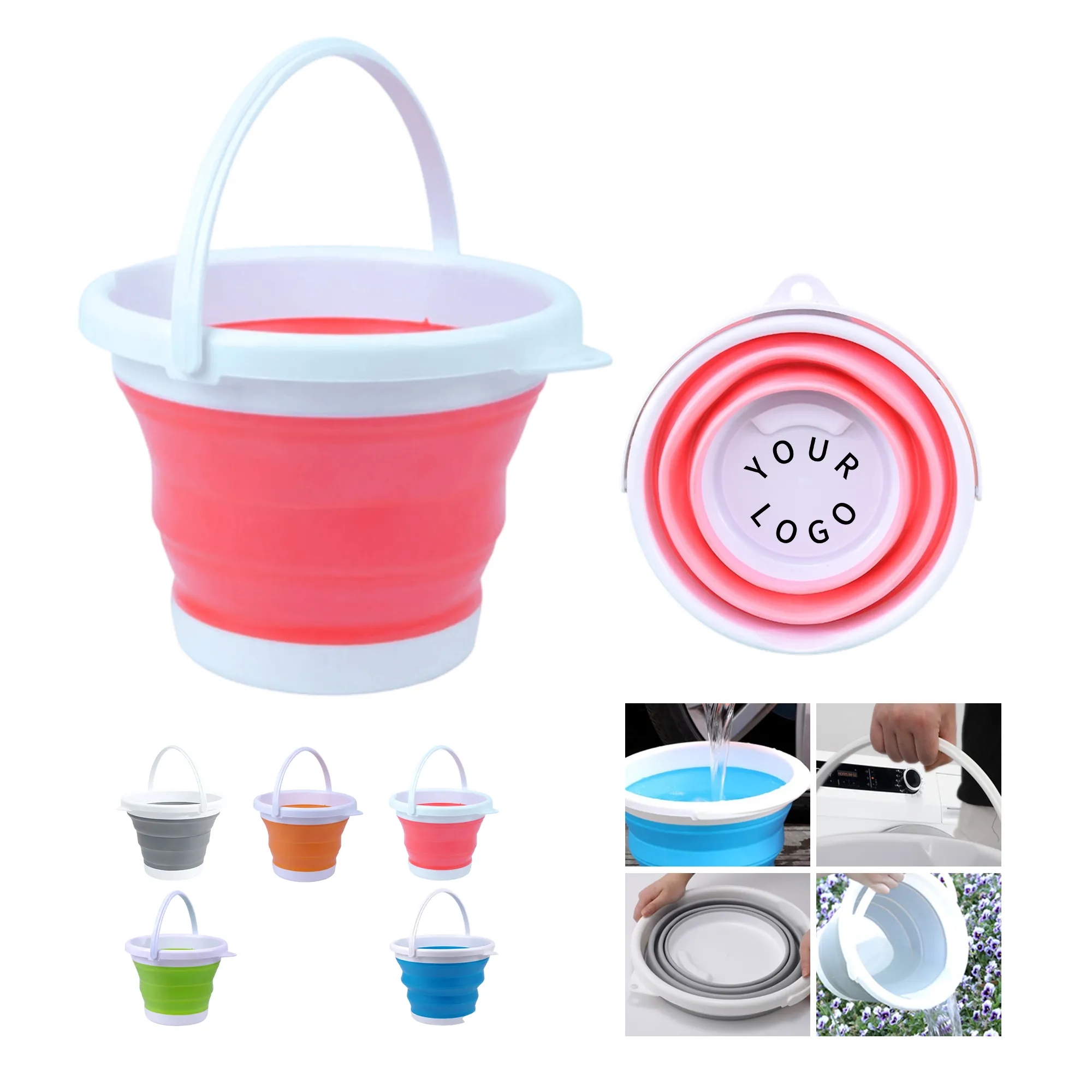 Portable Collapsible 3L Silicone Bucket 3