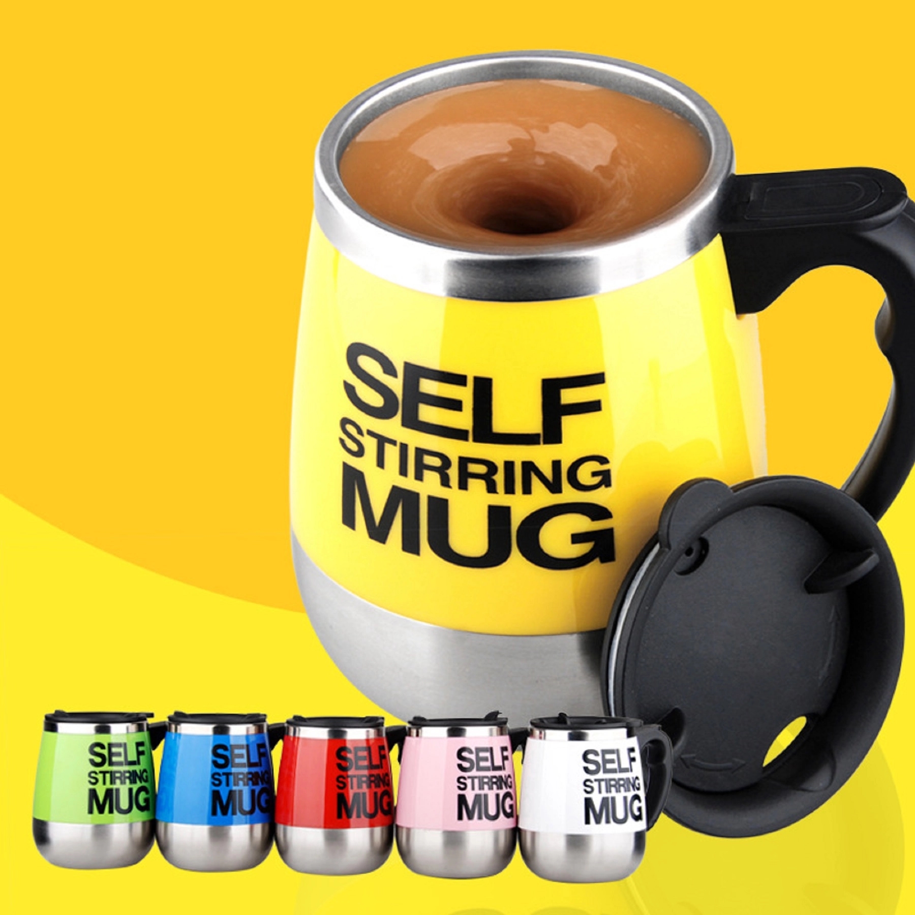 15 oz Stainless Steel Automatic Self Mixing Coffee Cup 11