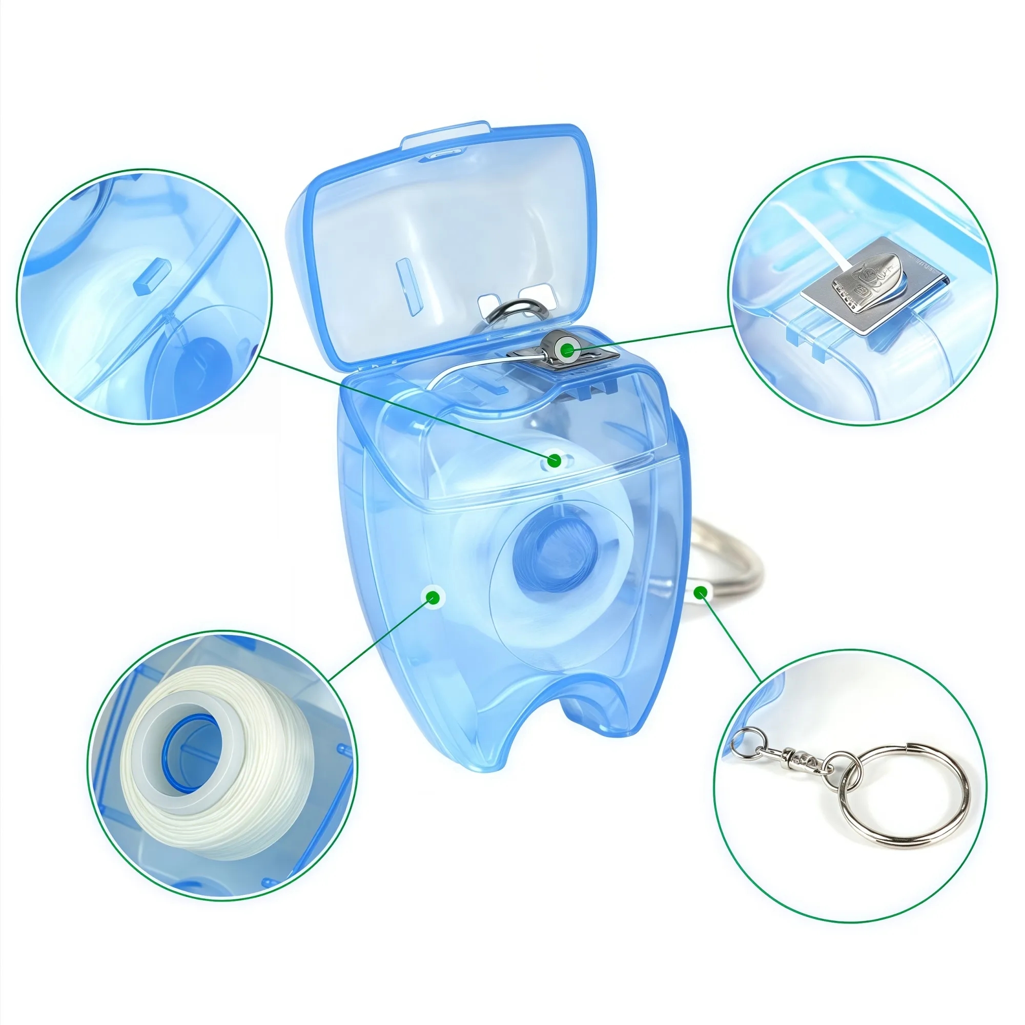 Tooth-Shaped Keychain Floss Container 5