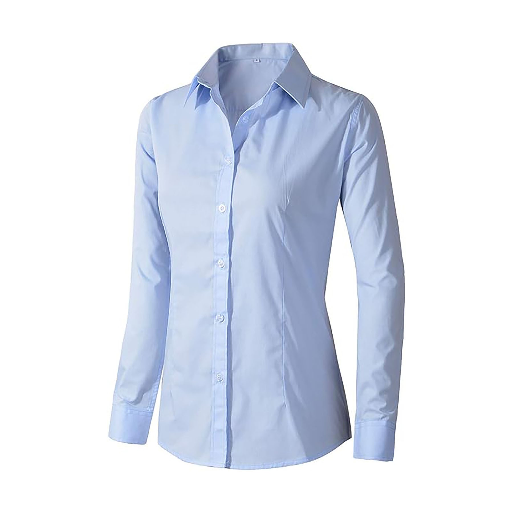 Women's Formal Overalls White Simple Shirt 6