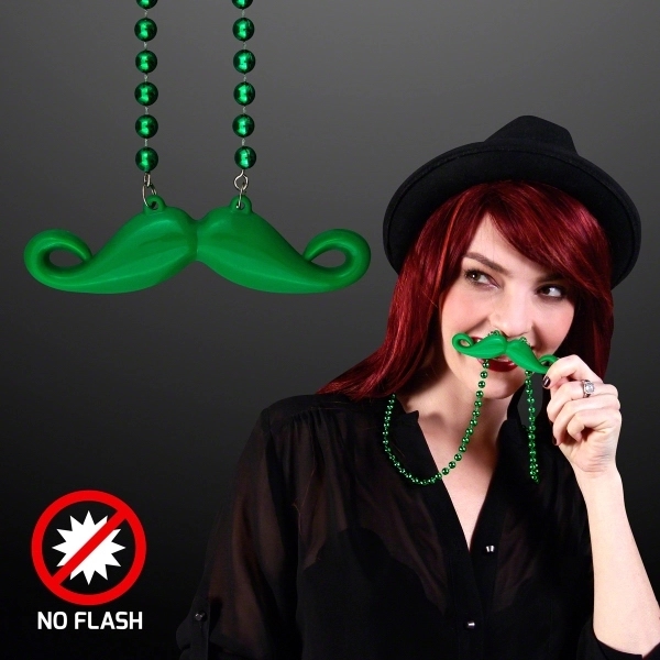 Mardi Gras beads with hipster mustache pendant 9