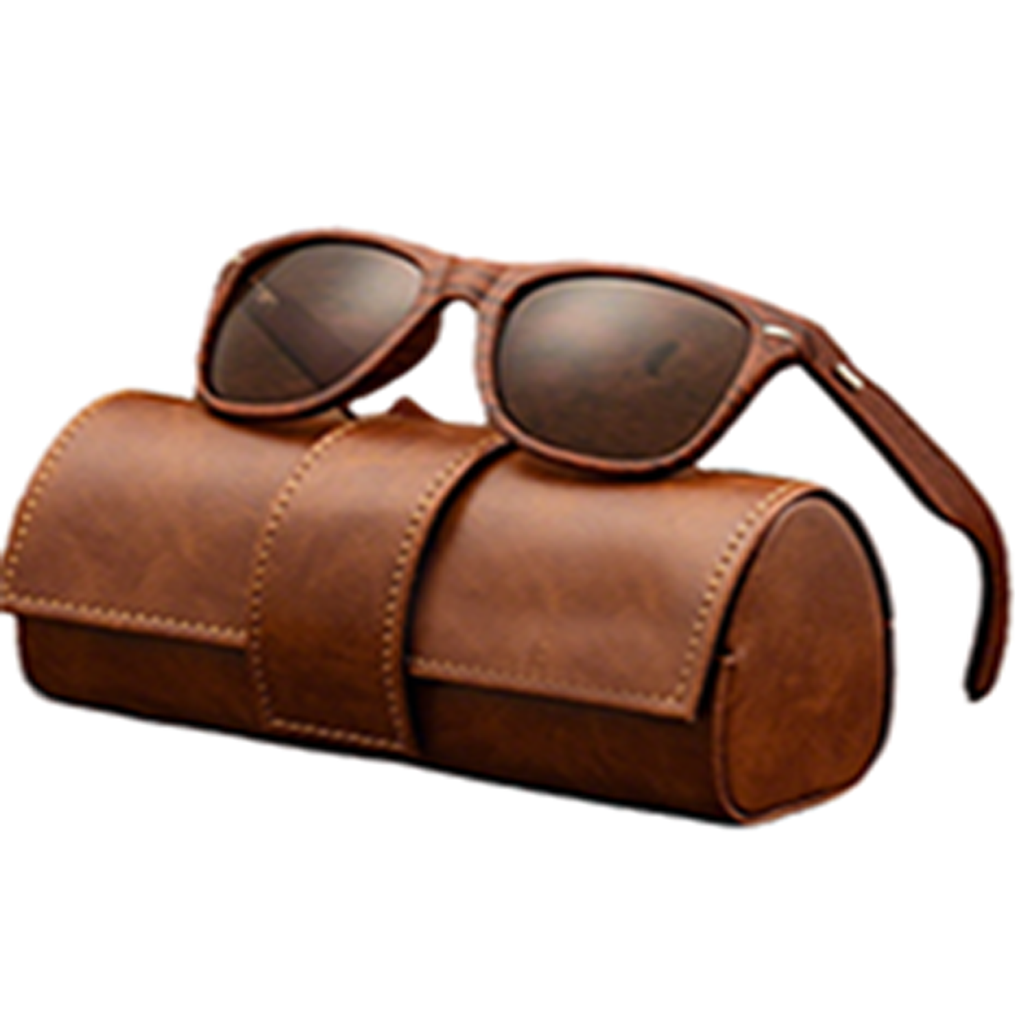 Retro Wooden Frame Sunglasses with Case 2