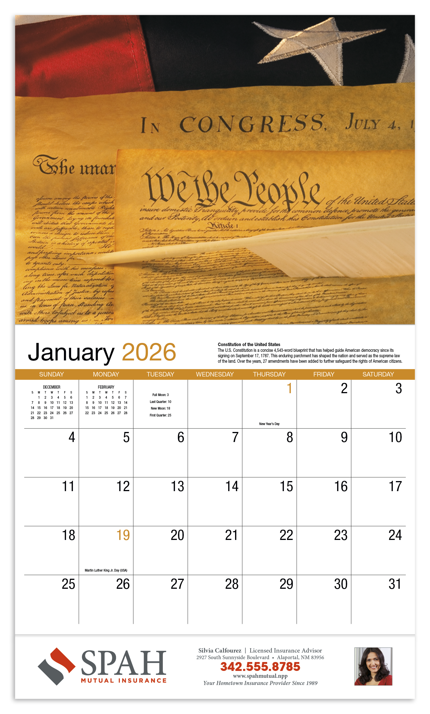 HotLine® Products American History Appointment Calendar - Stapled 59