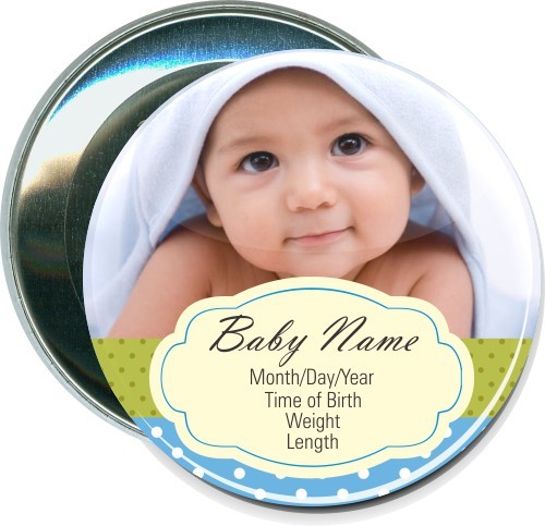 Birth Announcement, Personalized, Event Button 1